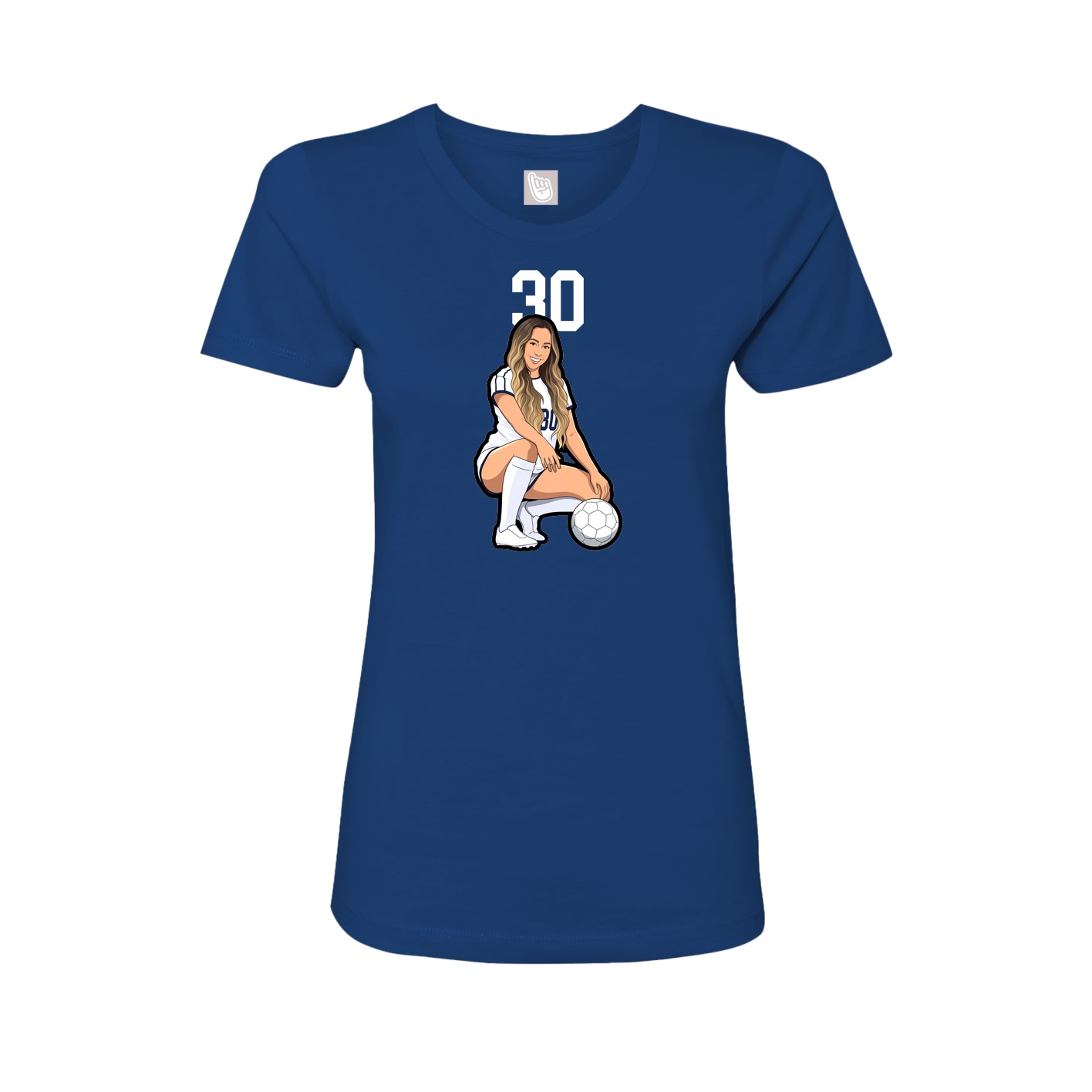 Fitted Women's Tee — Number Top in Royal