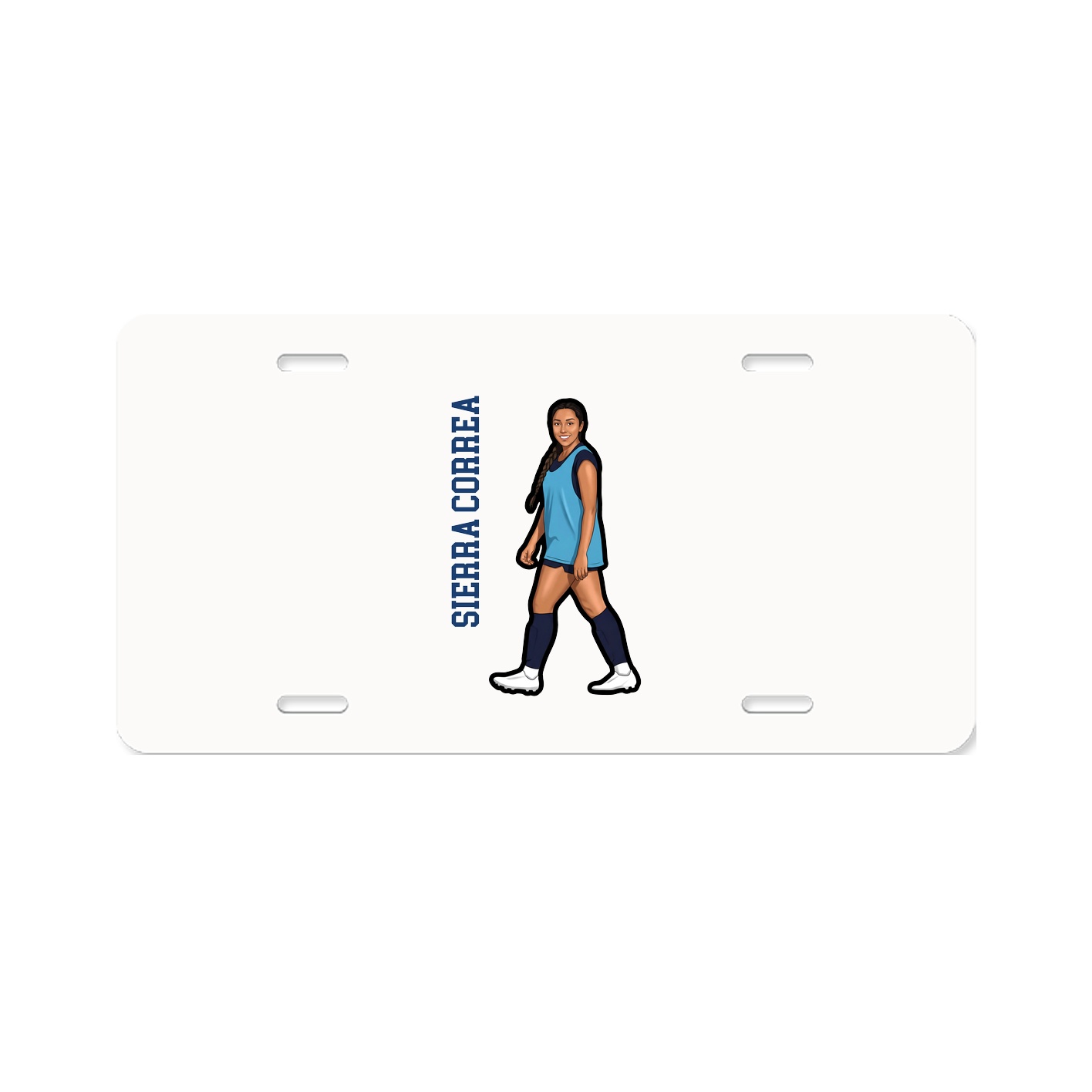 License Plate — Name Vertical in Classic