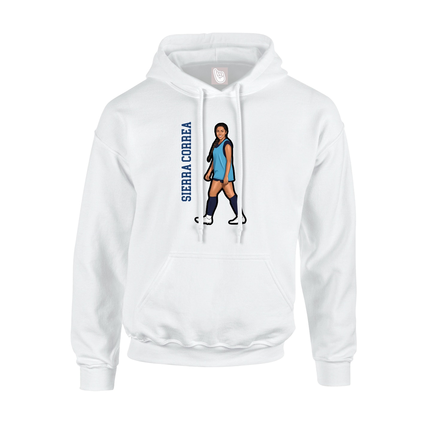 Hoodie — Name Vertical in White