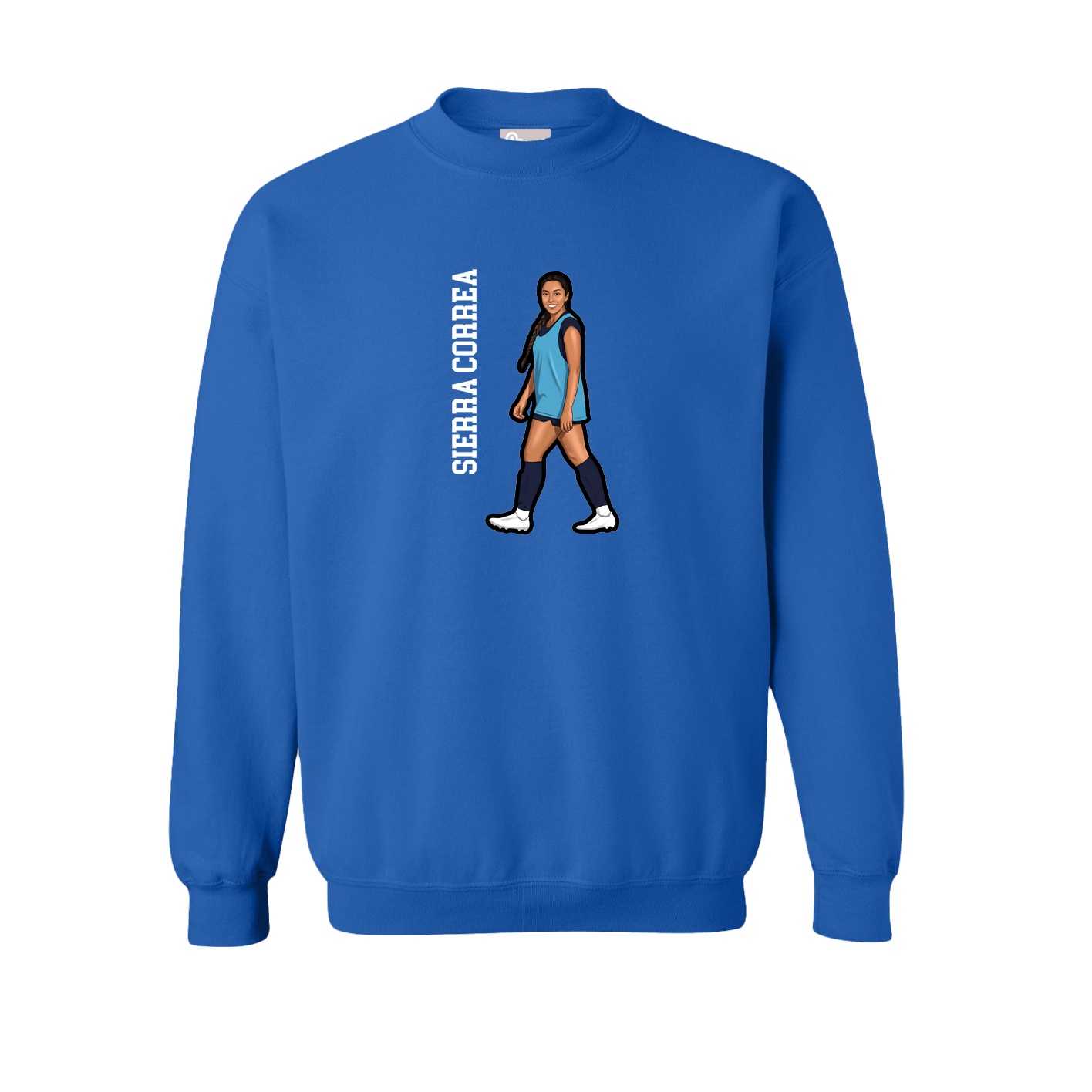 Fleece Crew — Name Vertical in Royal