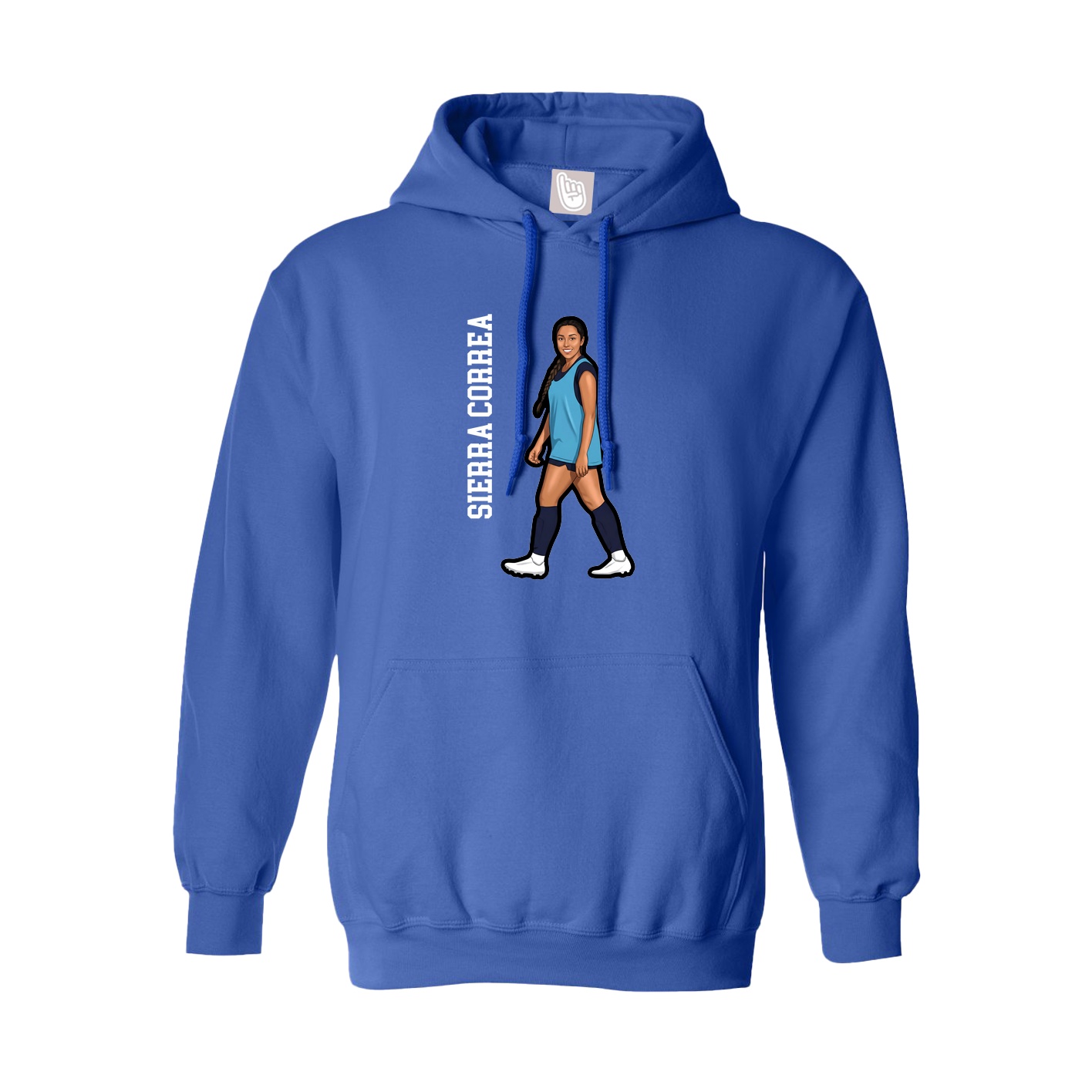 Youth Hoodie — Name Vertical in Royal