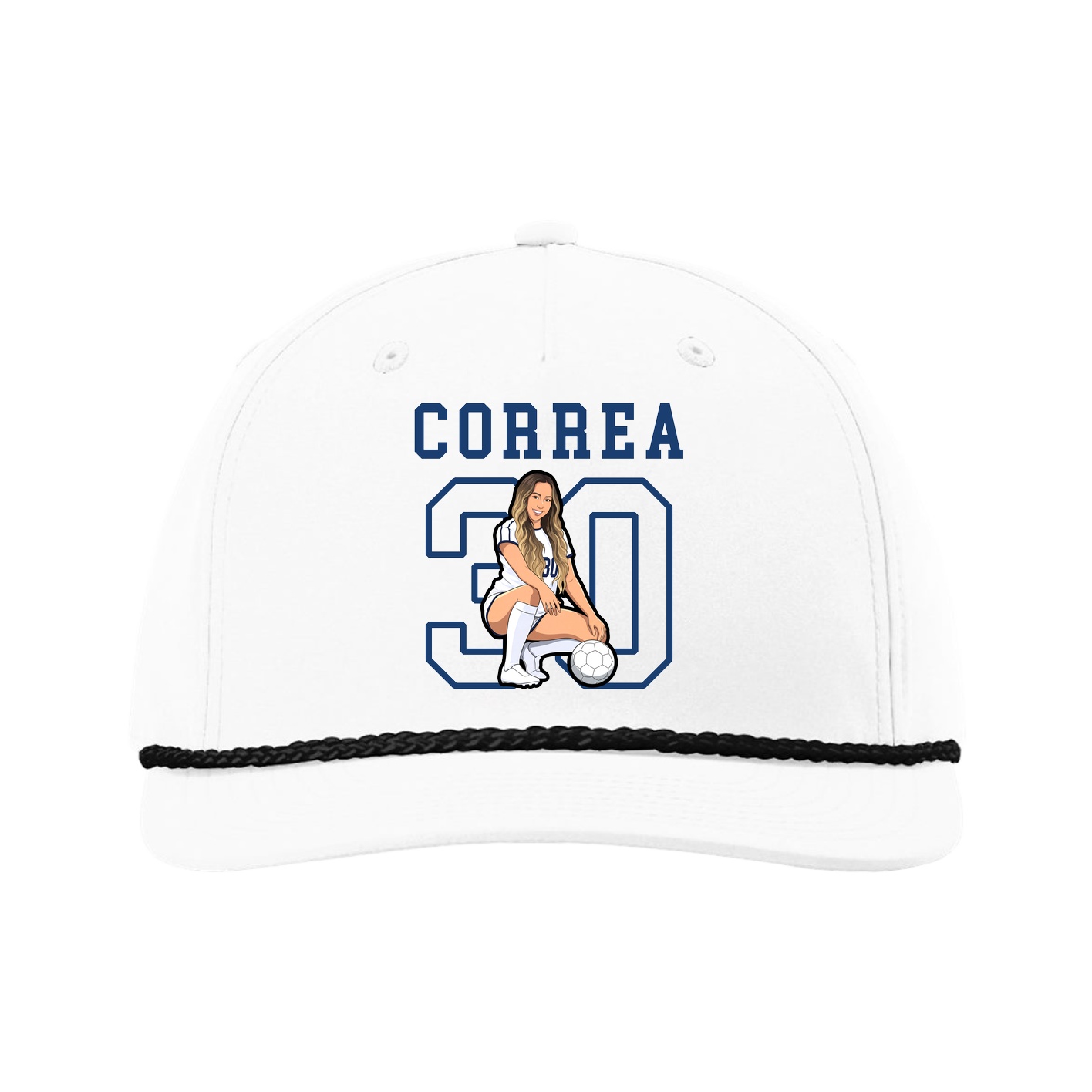 Five-Panel Classic Rope Cap — Shirsey in White