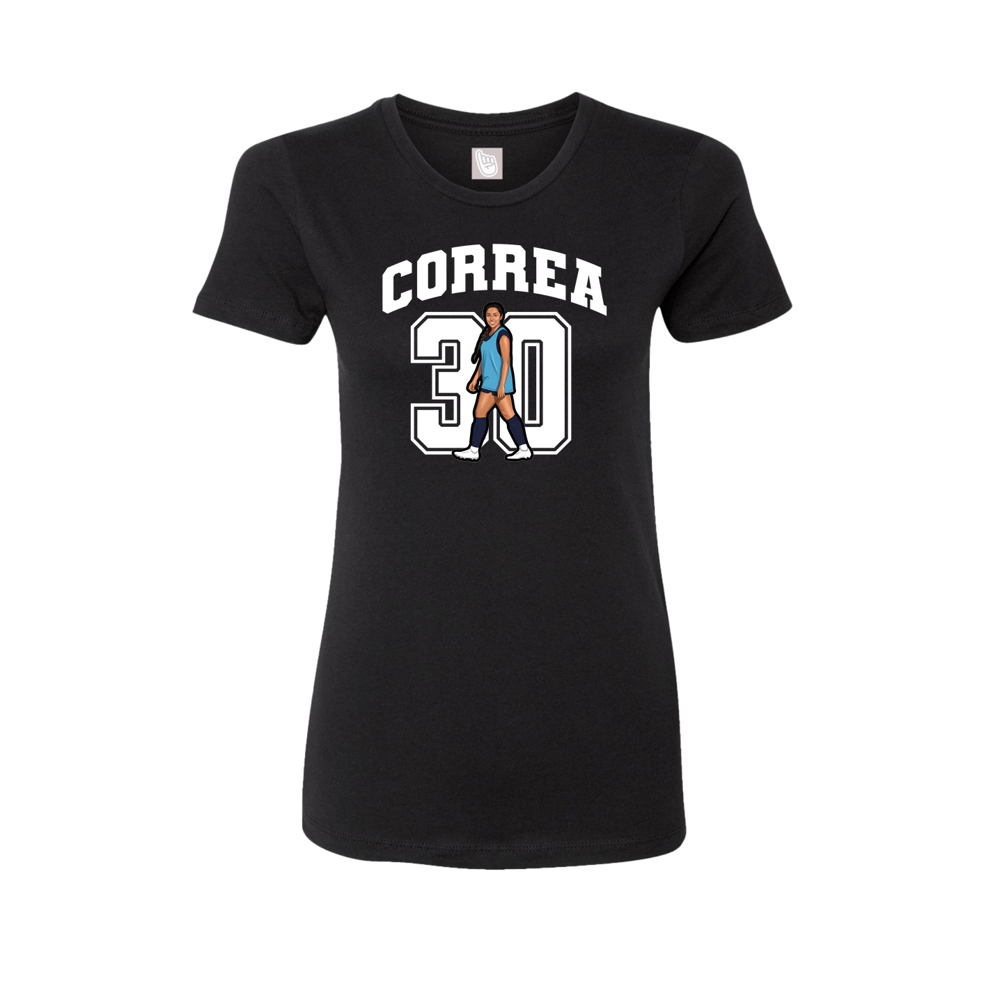 Fitted Women's Tee — Number in Black