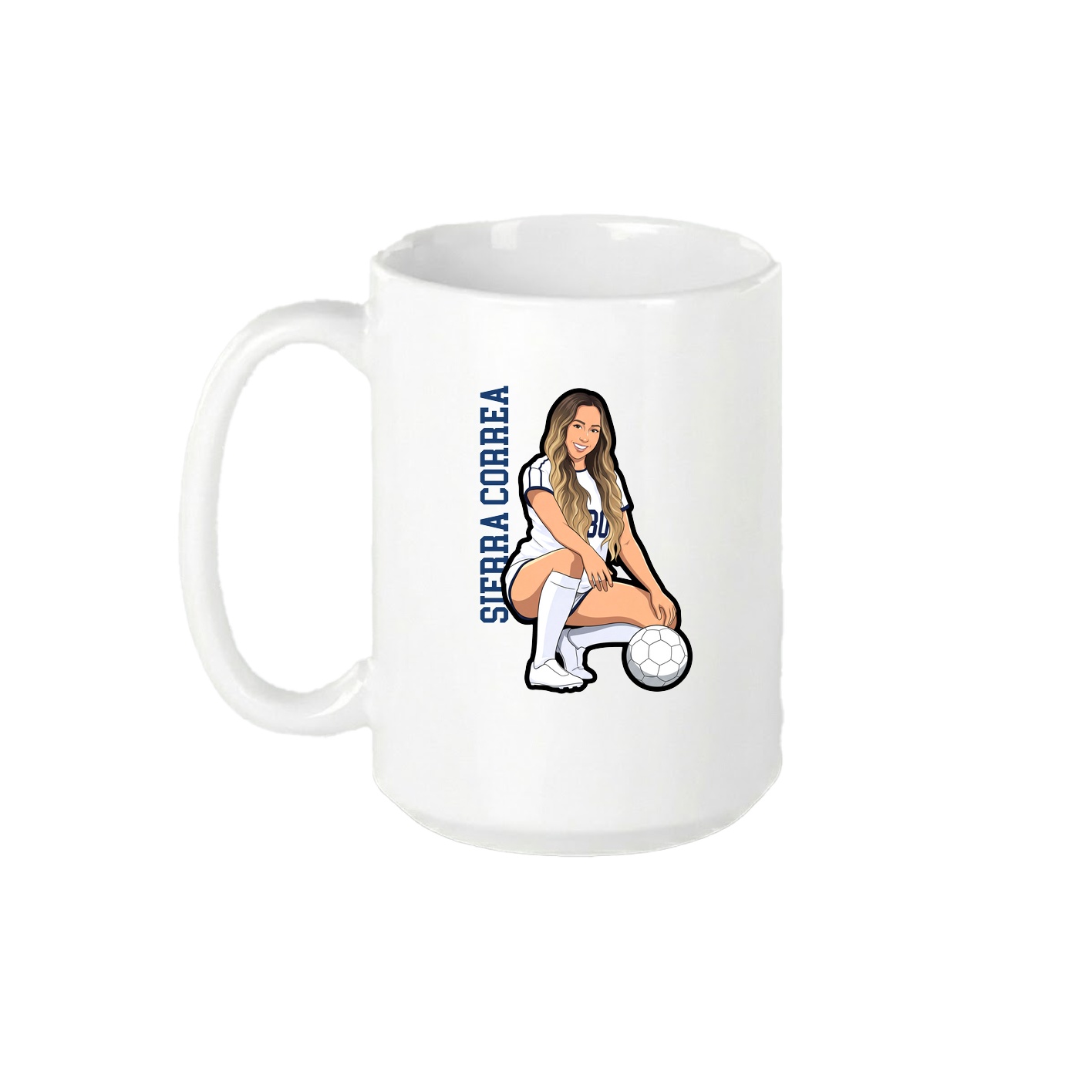 15oz Coffee Mug — Name Vertical in White