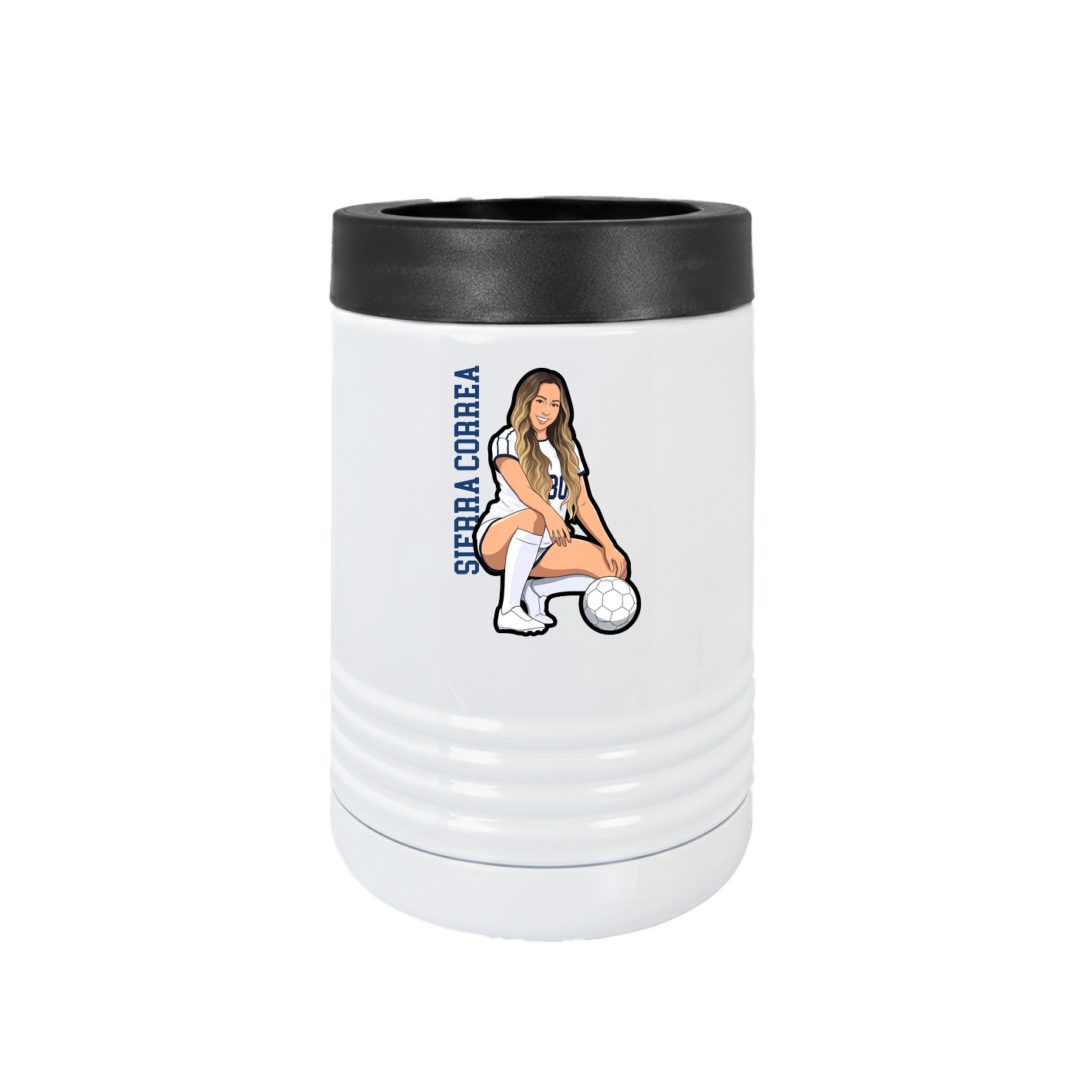 Beverage Holder — Name Vertical in White