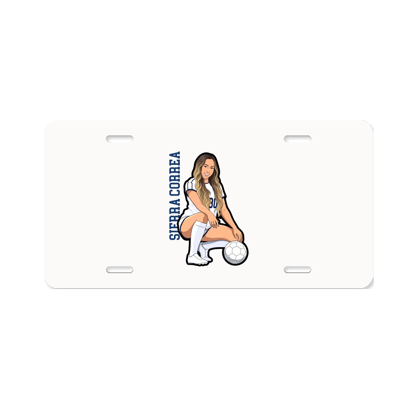 License Plate — Name Vertical in Classic