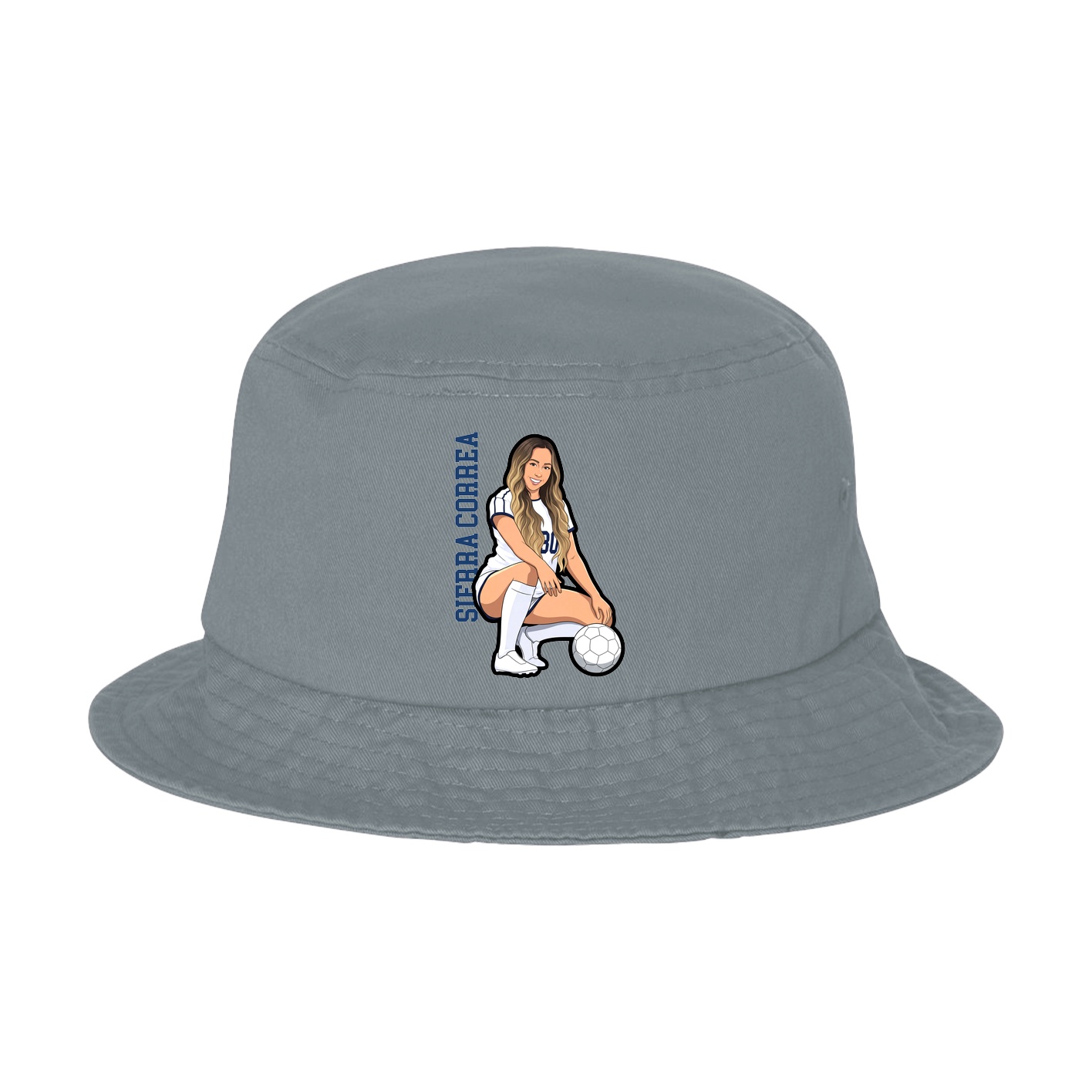 Bucket Cap — Name Vertical in Grey