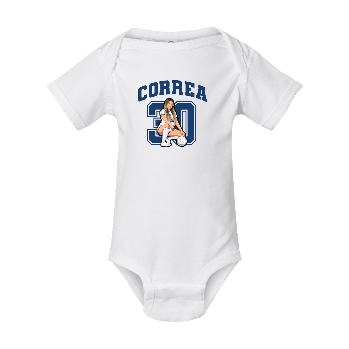Baby Onesie — Number in White