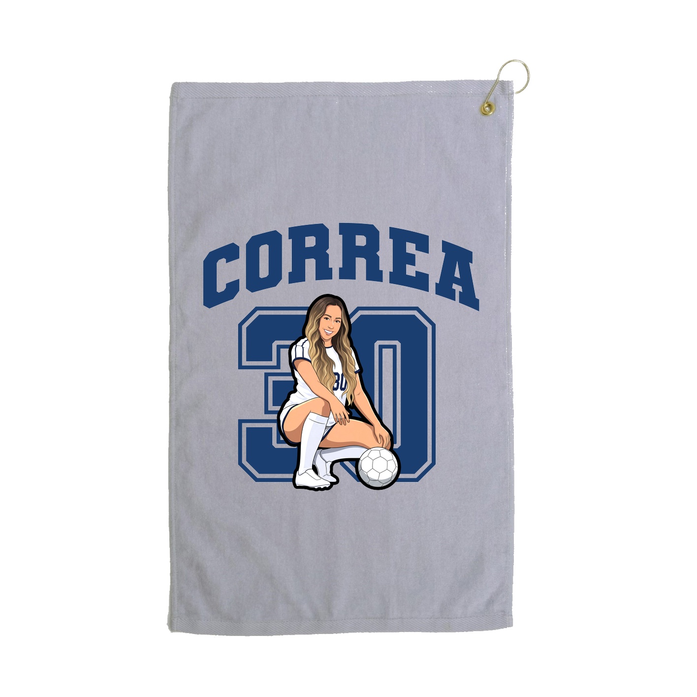 Golf Towel — Number in Grey
