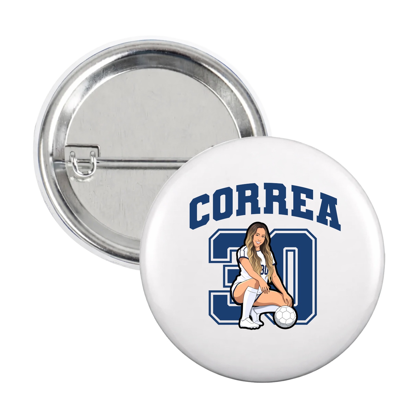 Game Day Button — Number in White