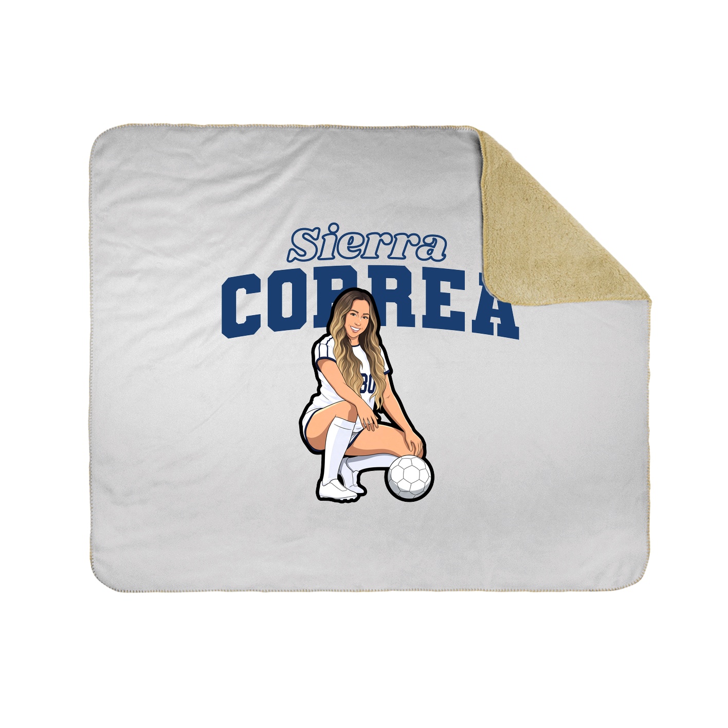 Throw Blanket — Name Arch in White