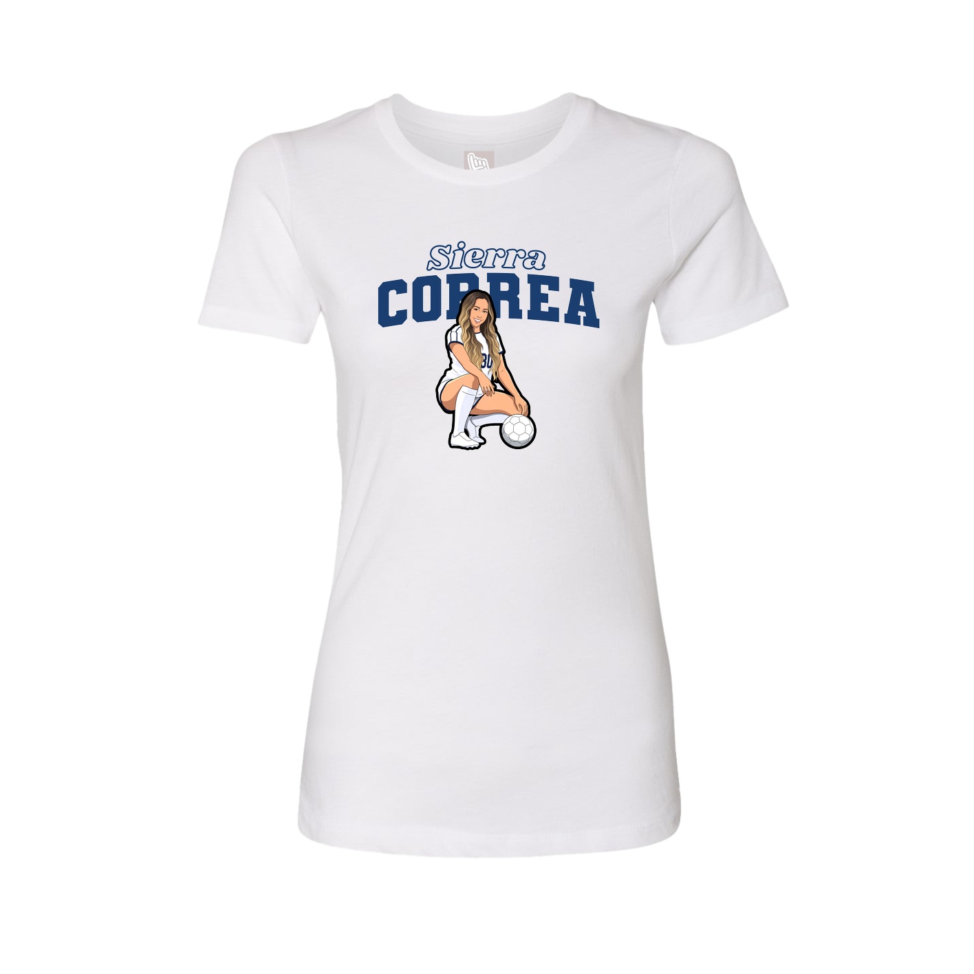 Fitted Women's Tee — Name Arch in White