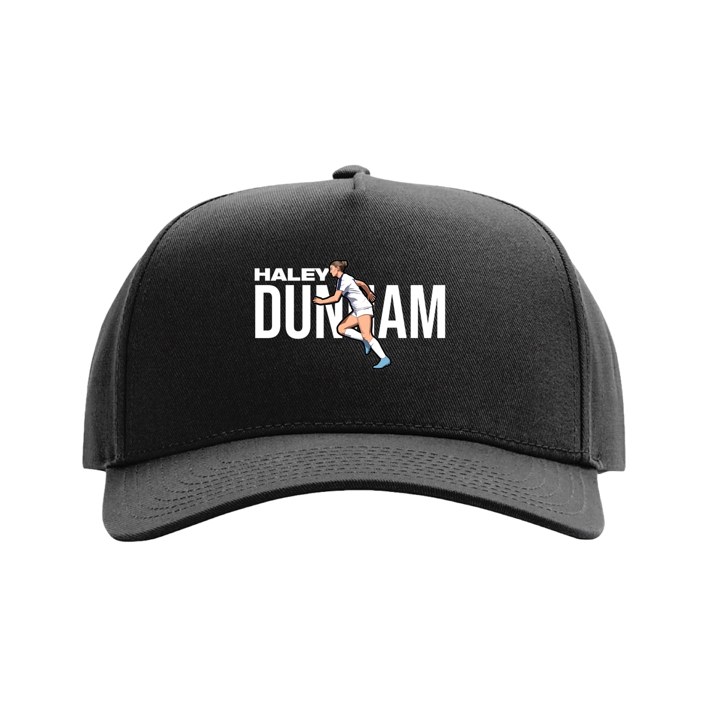 Full Fabric Five-Panel Champ Cap — Player Name in Black