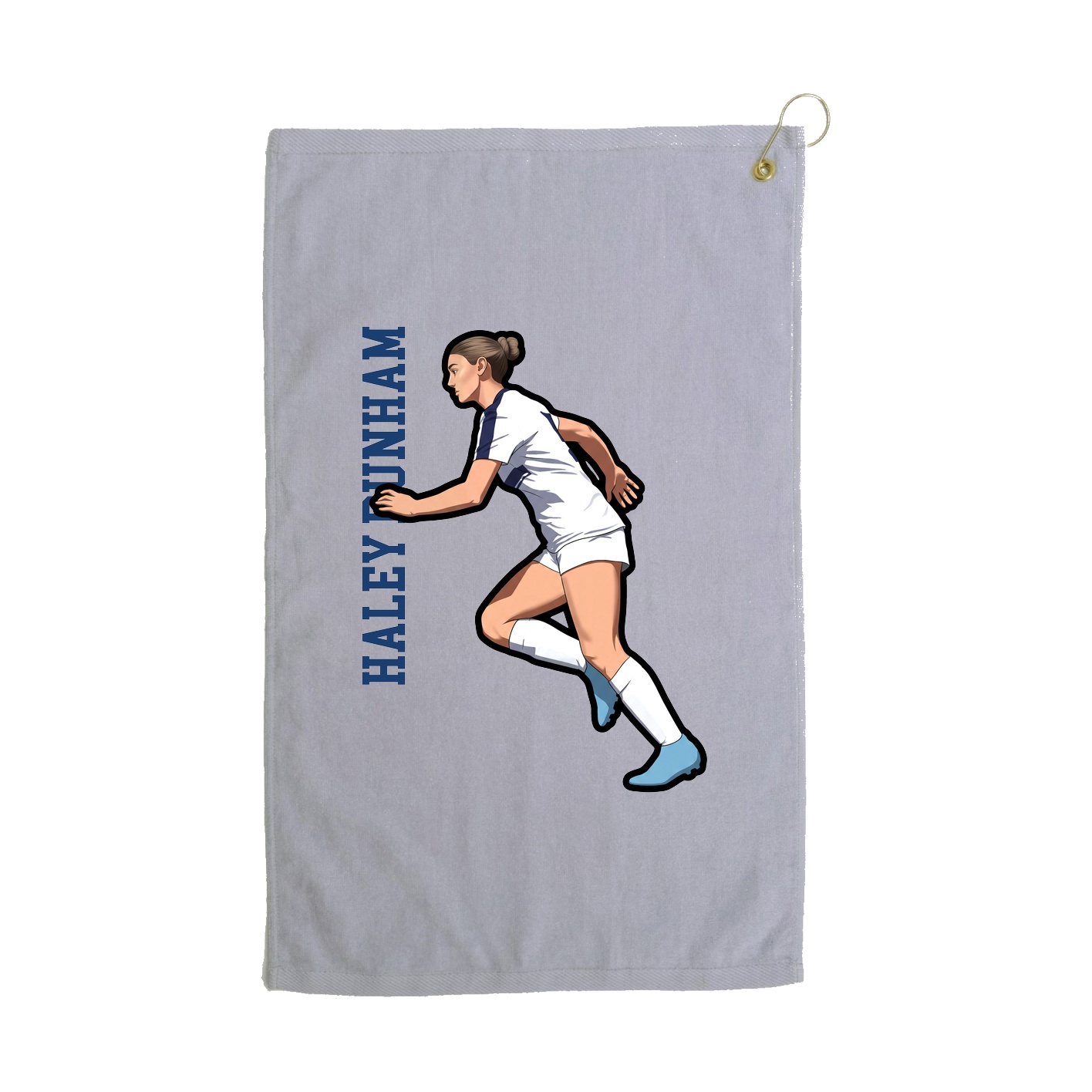 Golf Towel — Name Vertical in Grey