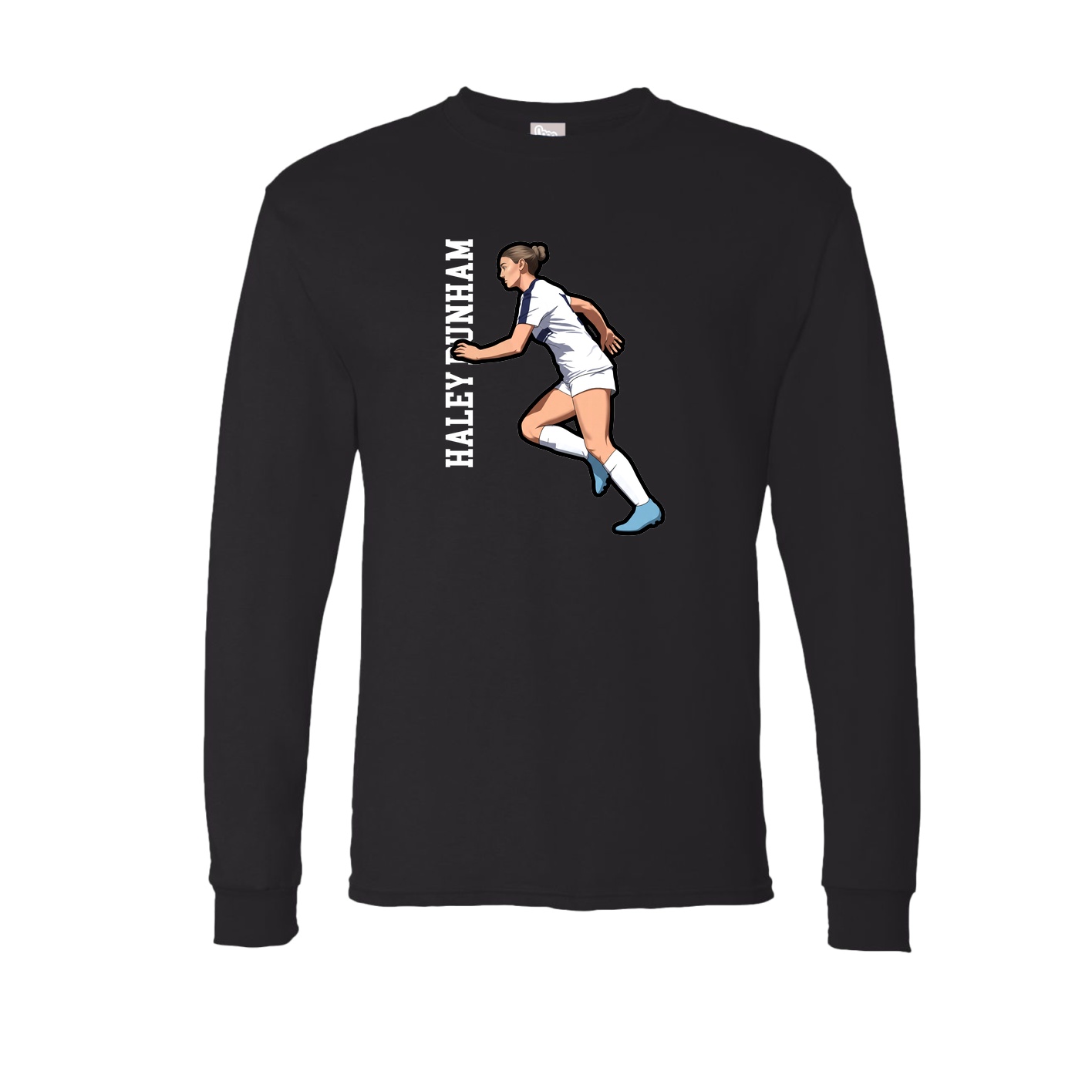 Long Sleeve Tee — Name Vertical in Black