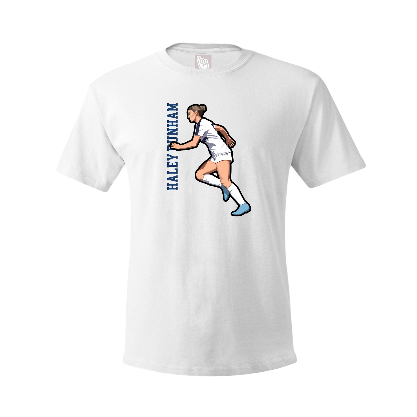 Youth Tee — Name Vertical in White