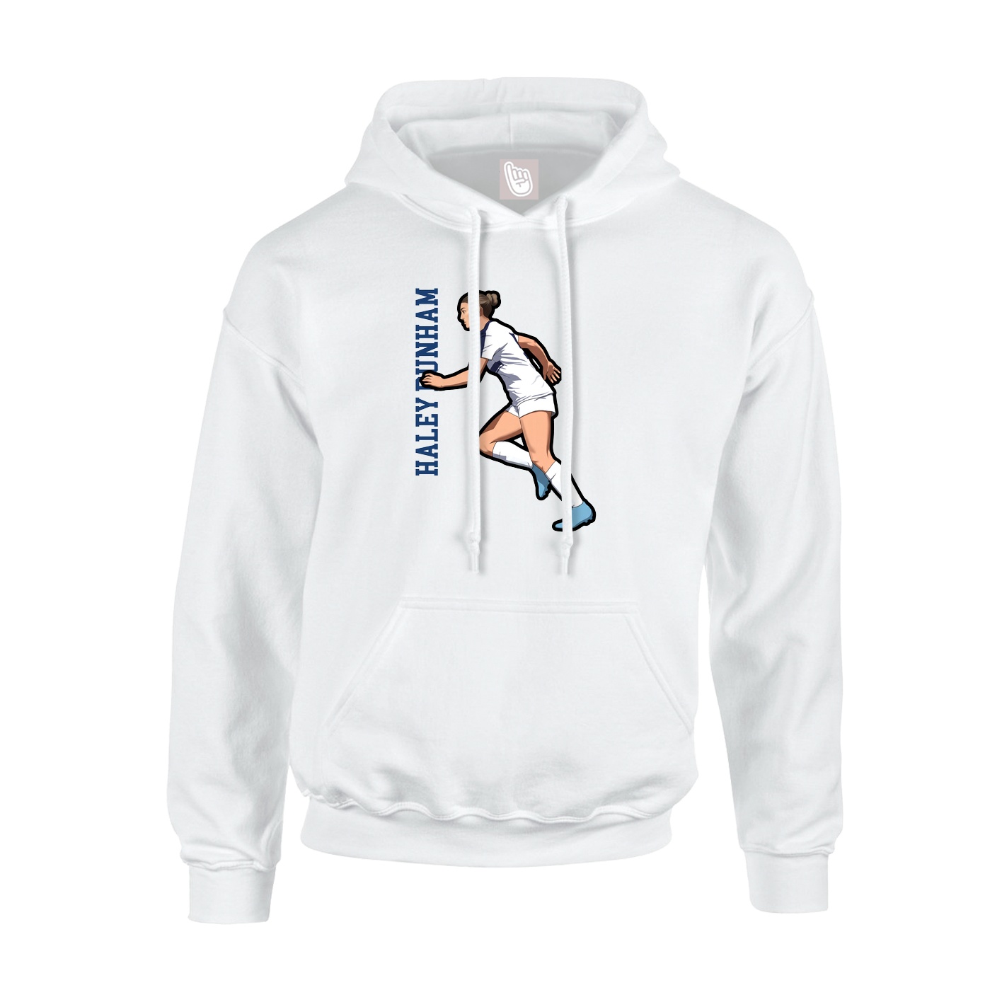 Youth Hoodie — Name Vertical in White