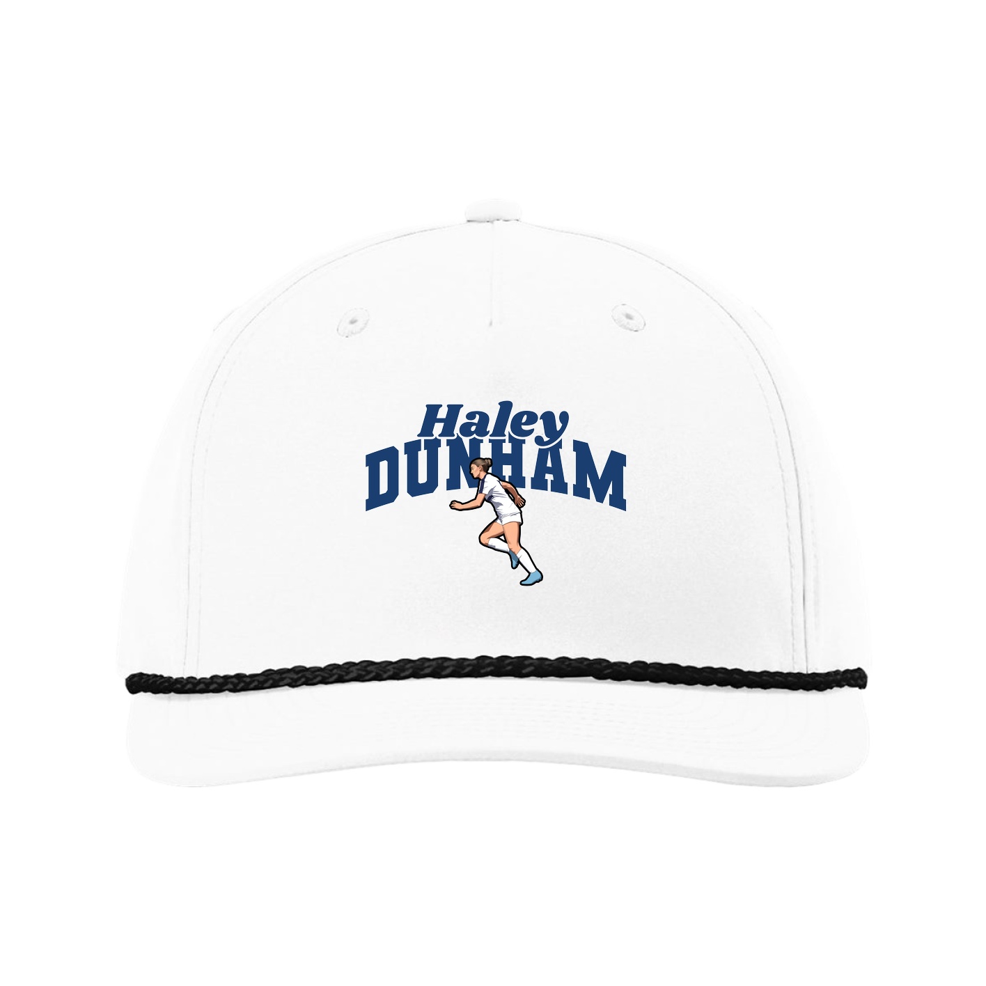 Five-Panel Classic Rope Cap — Signature Arch in White