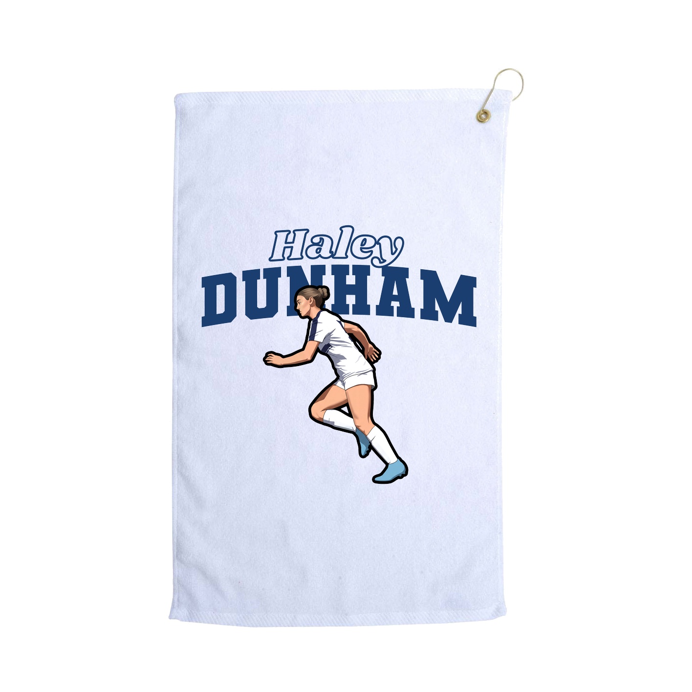 Golf Towel — Name Arch in White