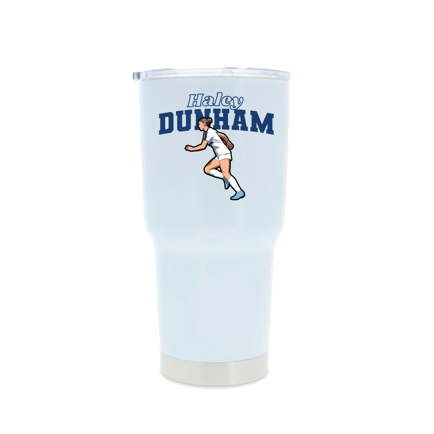 30oz Stainless Steel Tumbler — Name Arch in White
