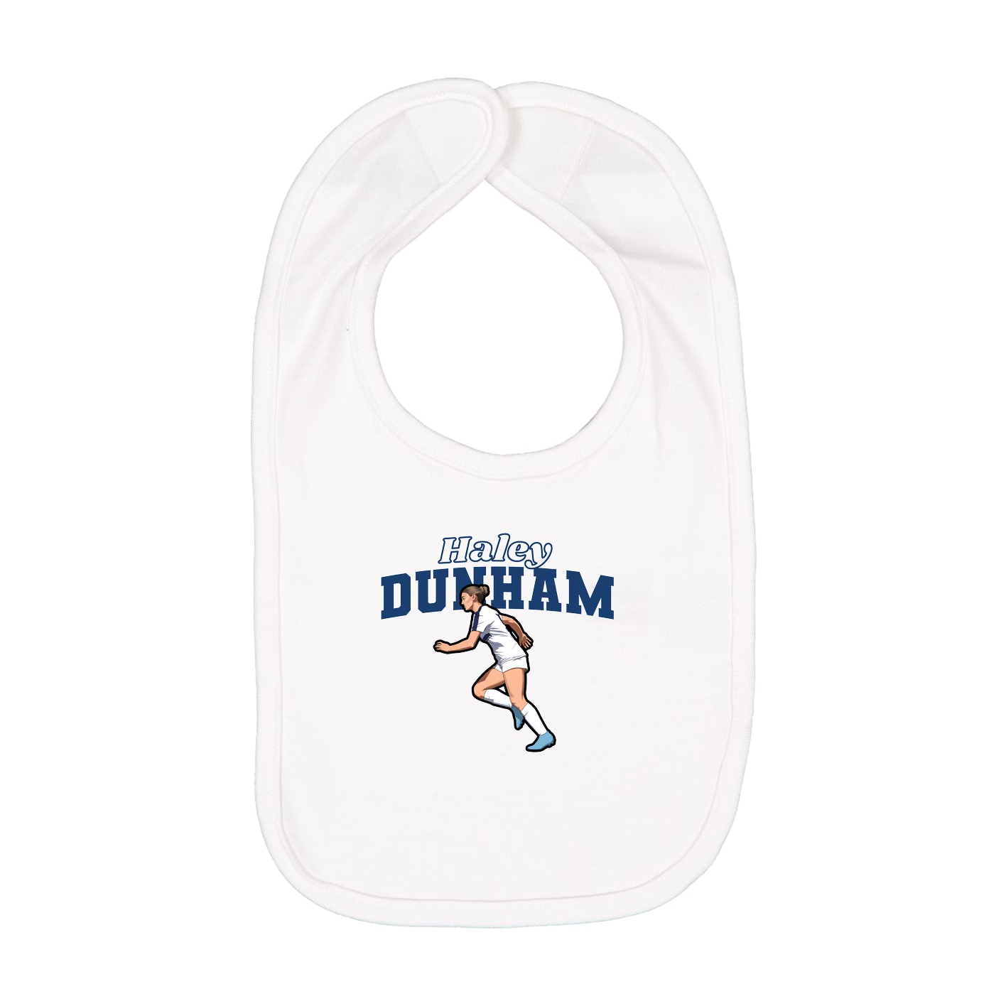 Infant Bib — Name Arch in White