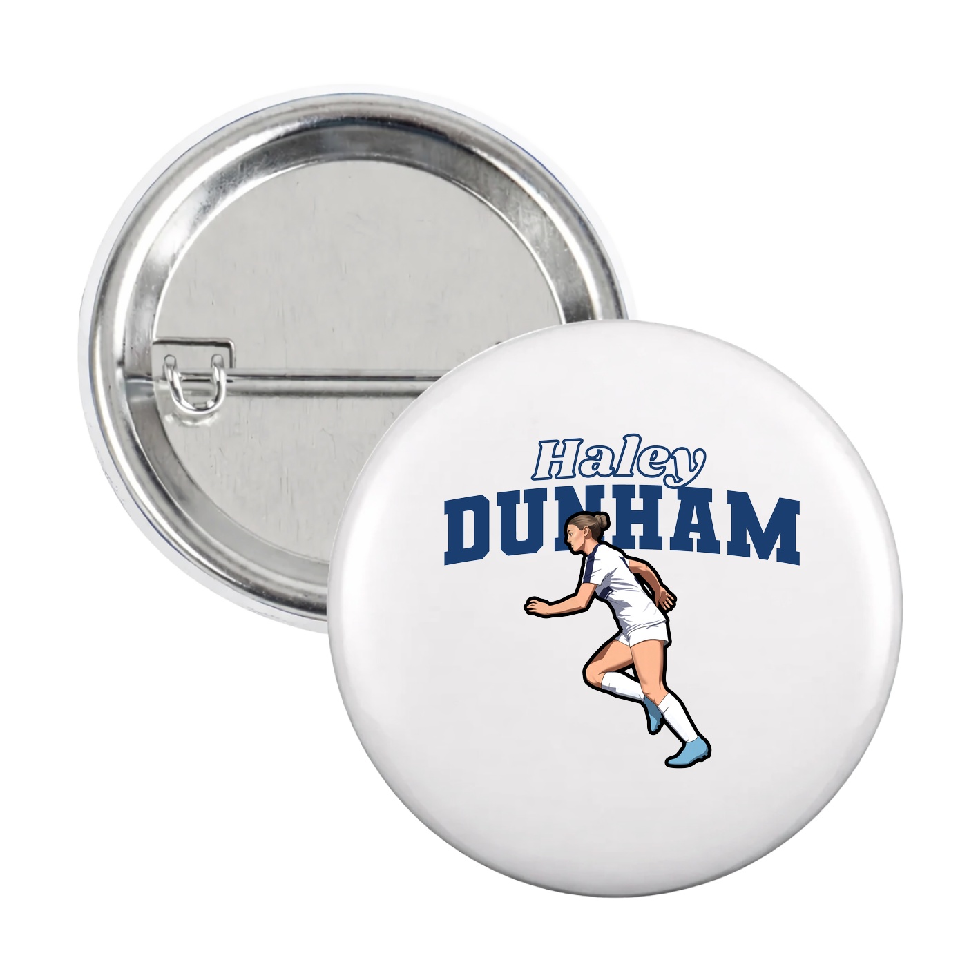 Game Day Button — Name Arch in White