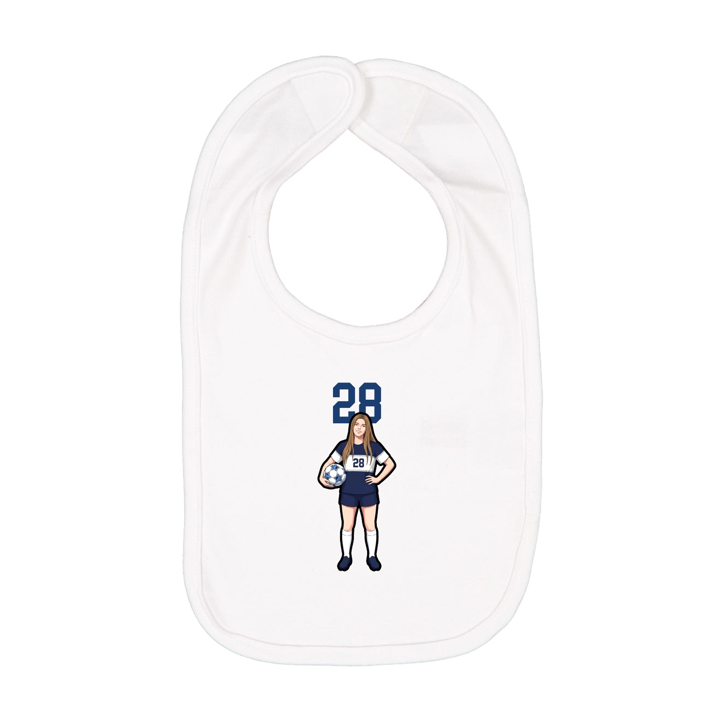 Infant Bib — Number Top in White