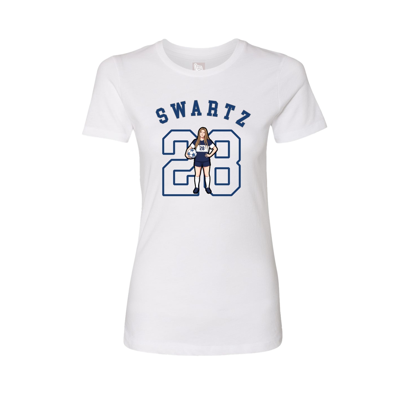 Fitted Women's Tee — Shirsey Arch in White