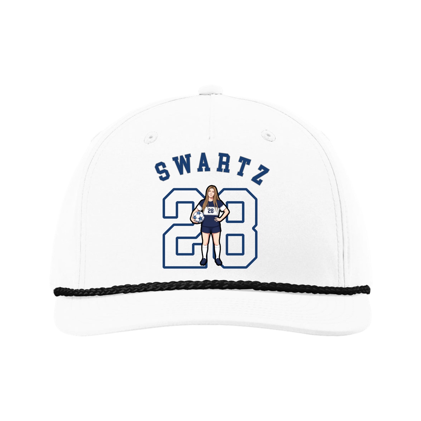 Five-Panel Classic Rope Cap — Shirsey Arch in White
