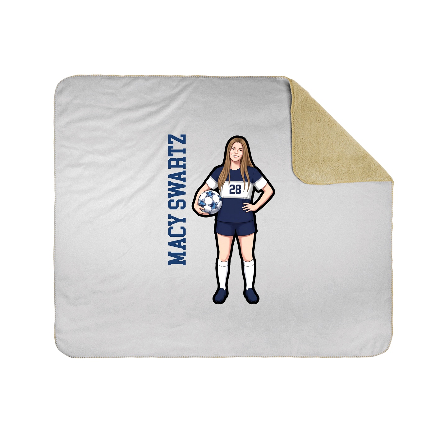 Throw Blanket — Name Vertical in White