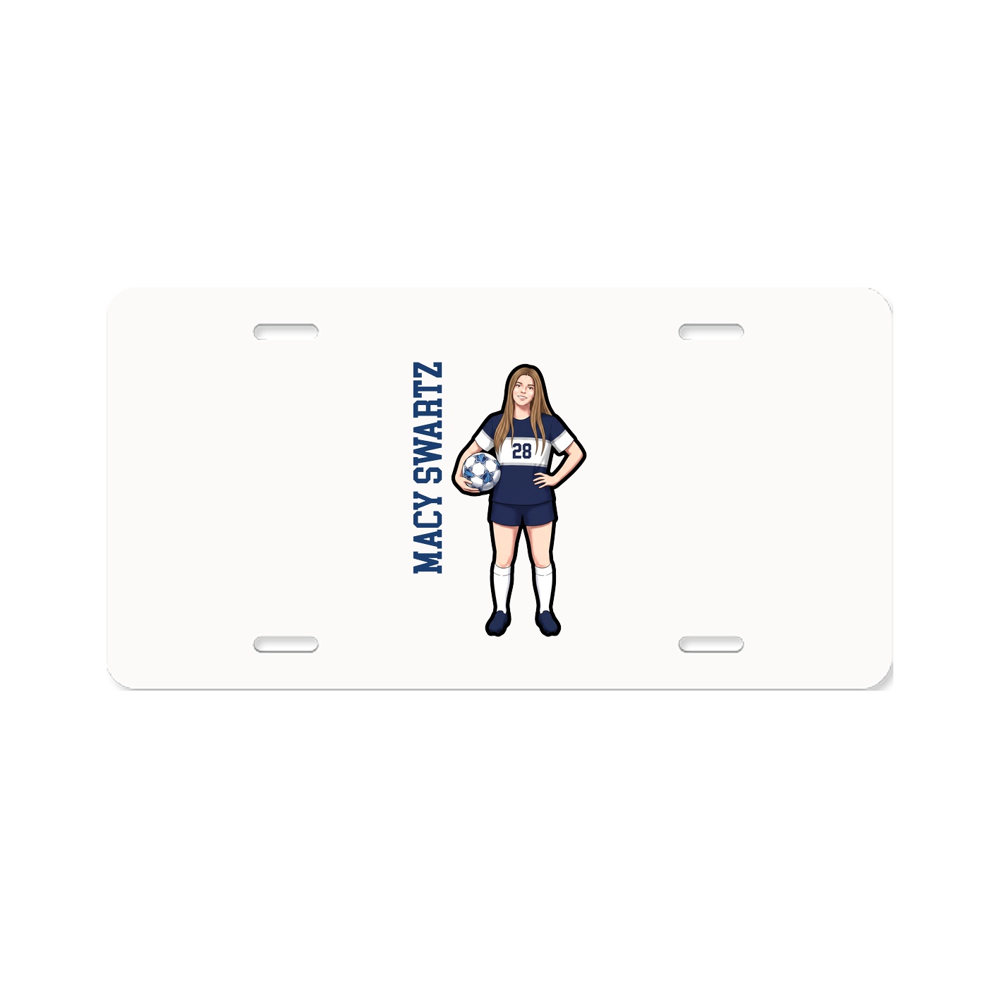 License Plate — Name Vertical in Classic