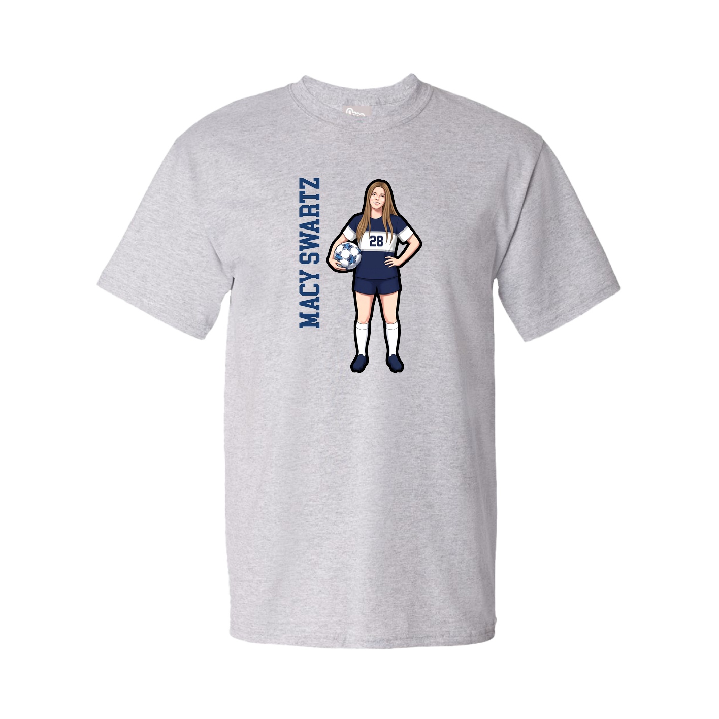 Youth Tee — Name Vertical in Grey