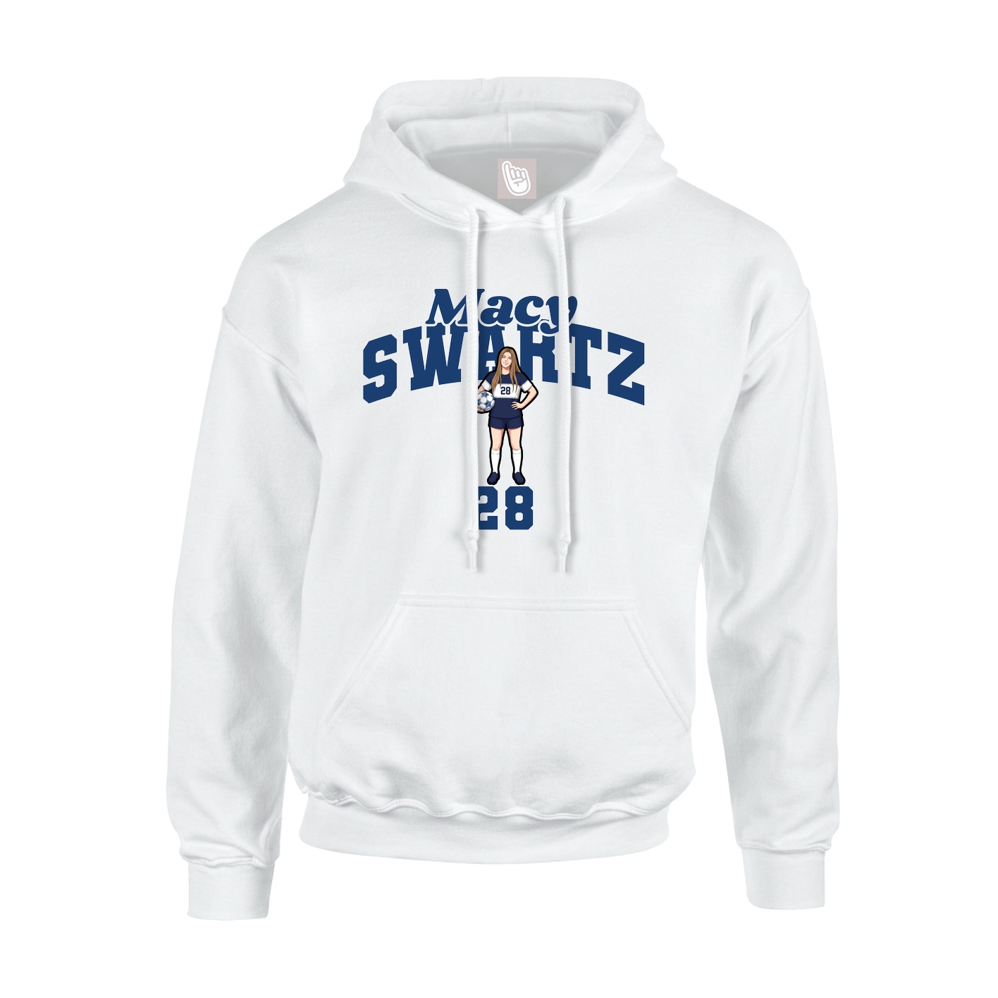 Youth Hoodie — Signature Arch in White