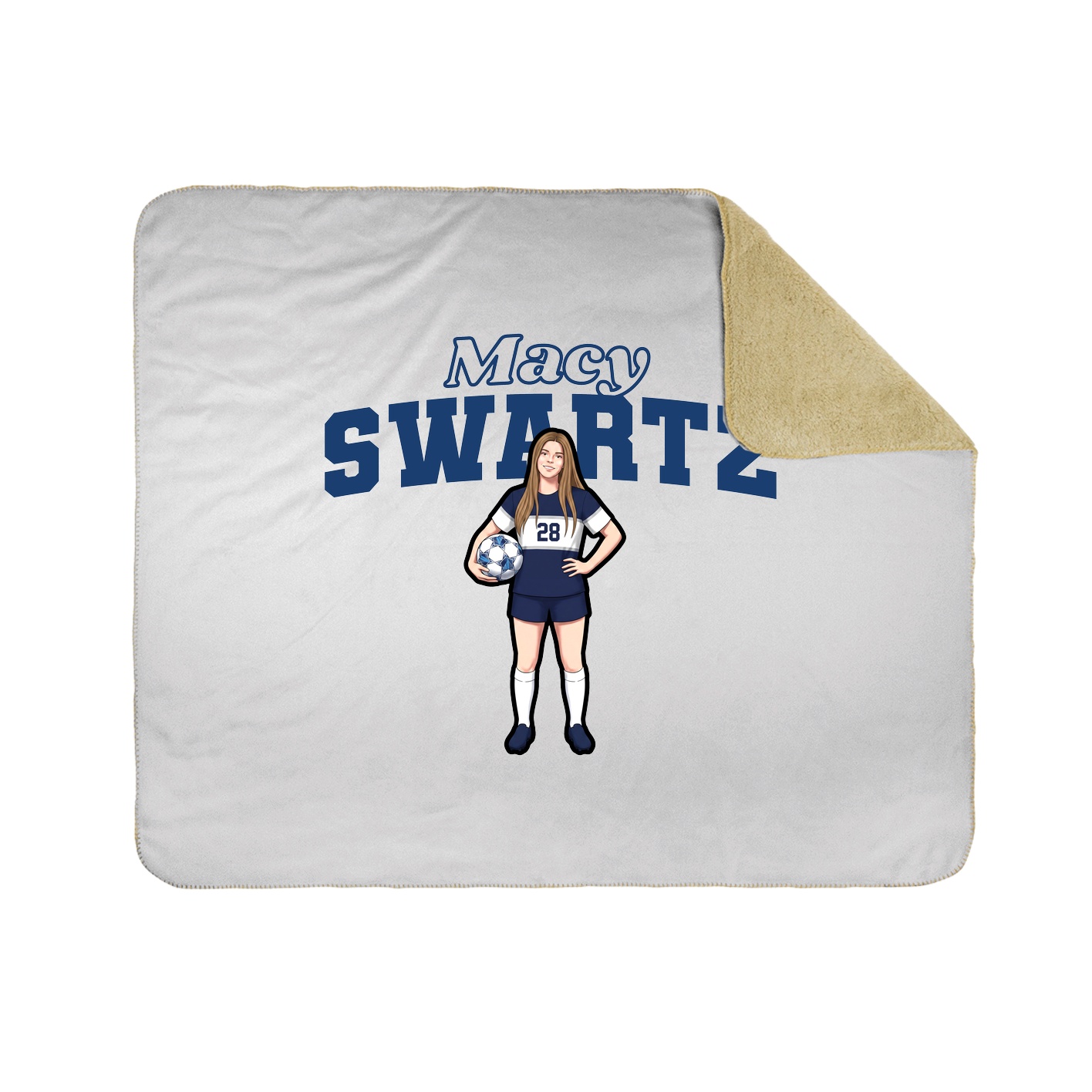 Throw Blanket — Name Arch in White