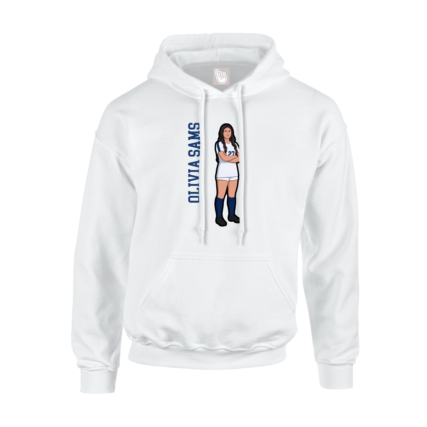 Hoodie — Name Vertical in White