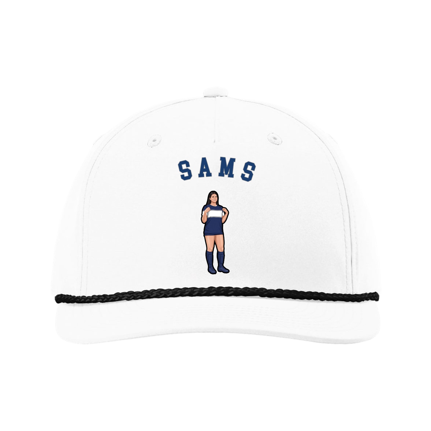 Five-Panel Classic Rope Cap — Shirsey Arch in White