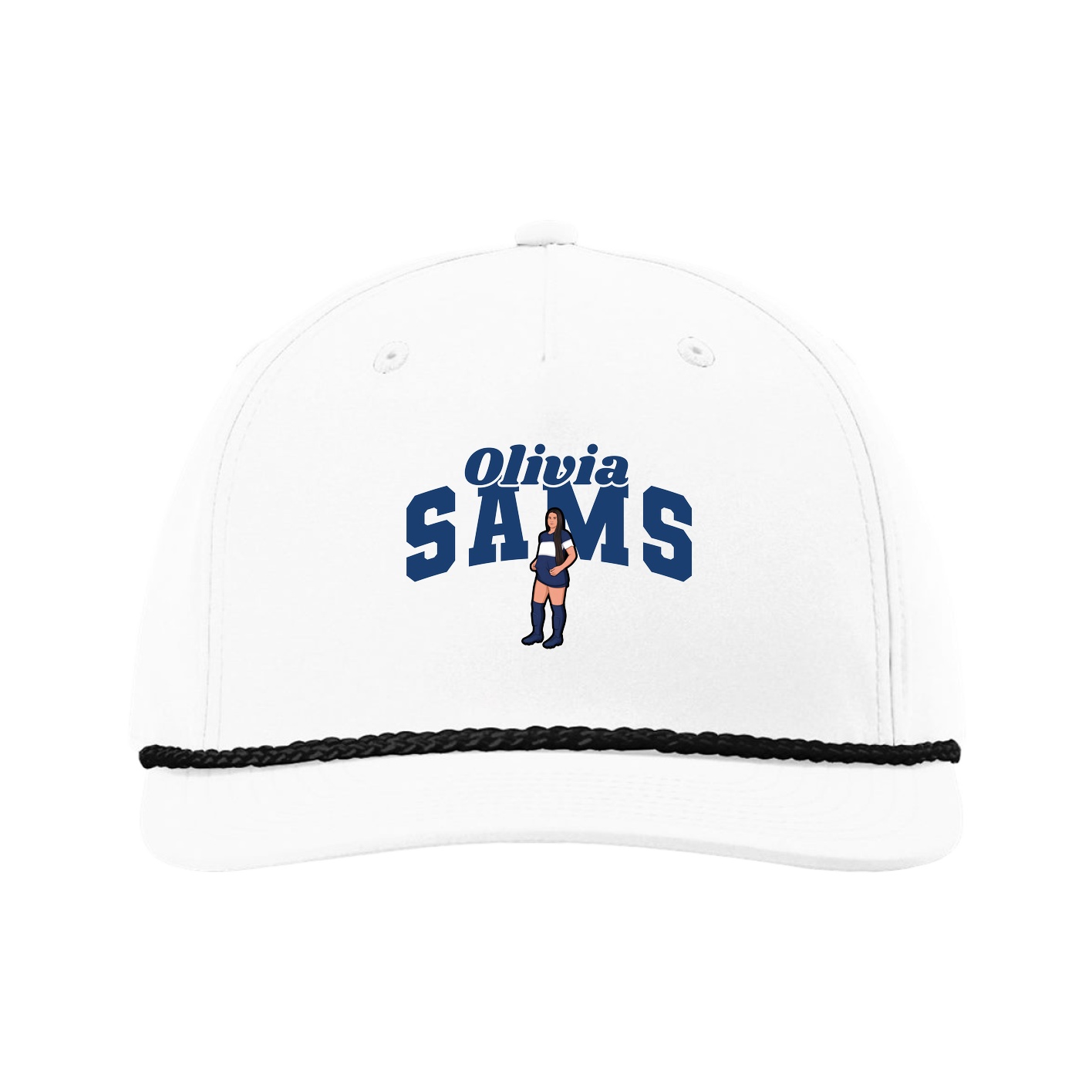 Five-Panel Classic Rope Cap — Signature Arch in White