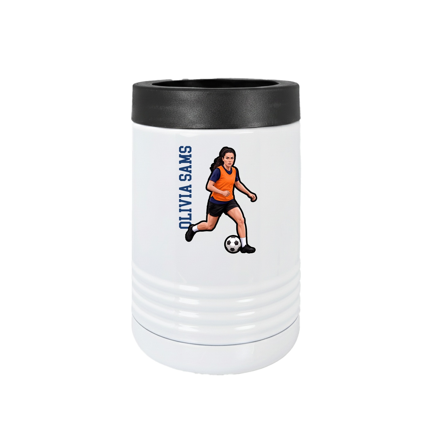 Beverage Holder — Name Vertical in White