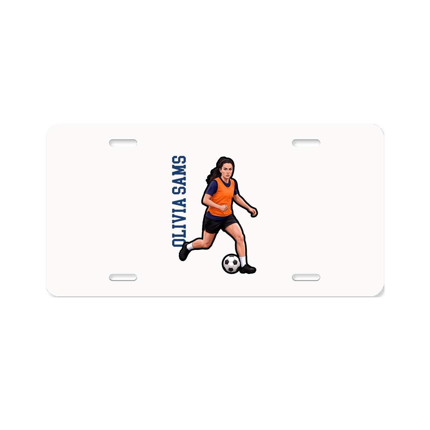 License Plate — Name Vertical in Classic