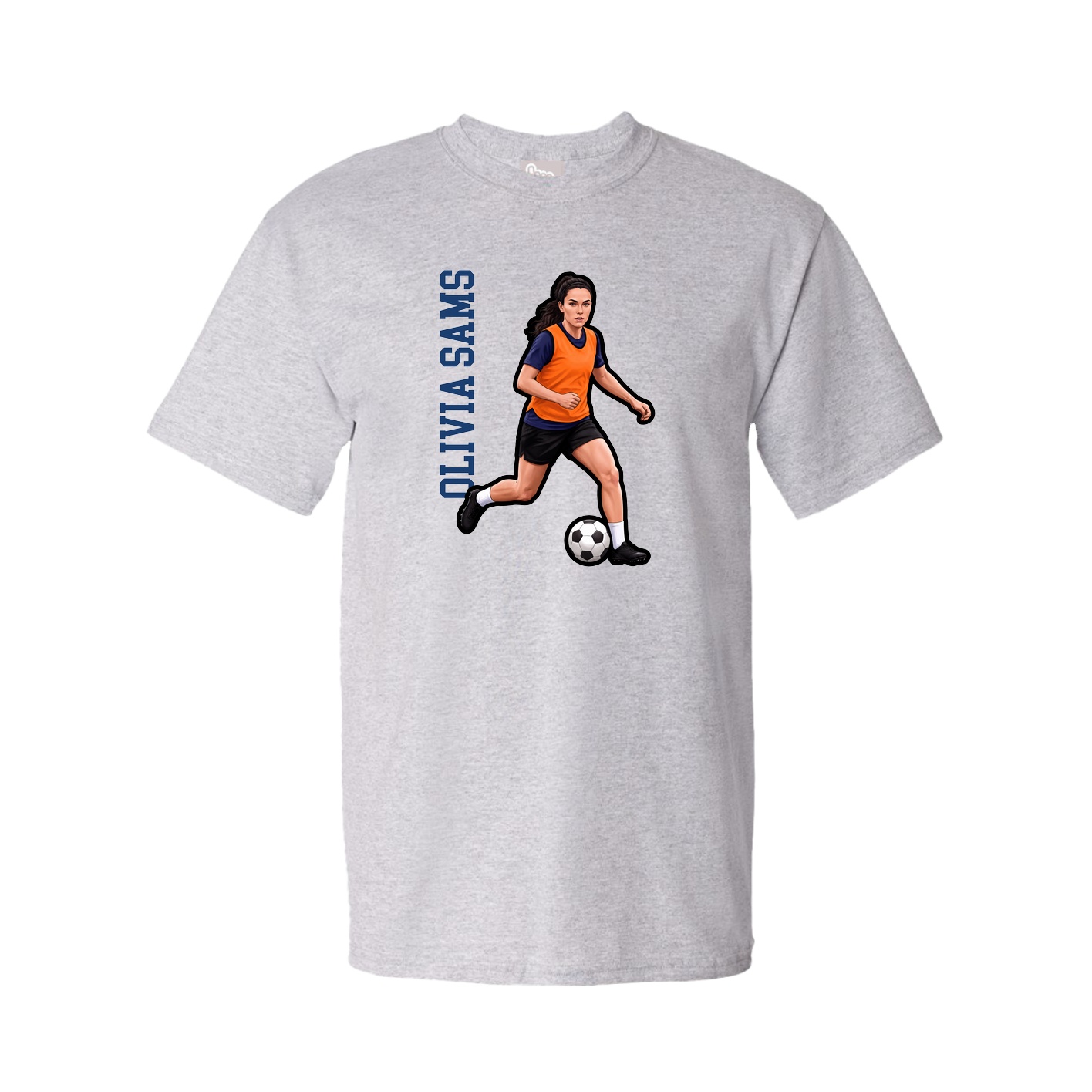 Tee — Name Vertical in Grey