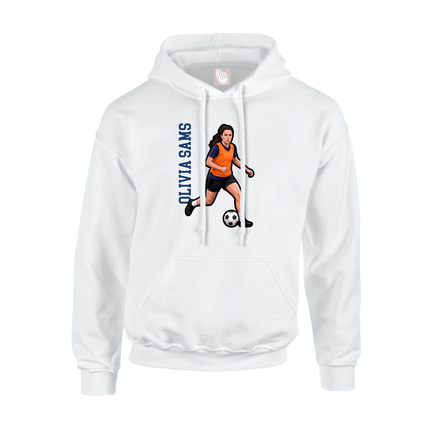 Youth Hoodie — Name Vertical in White