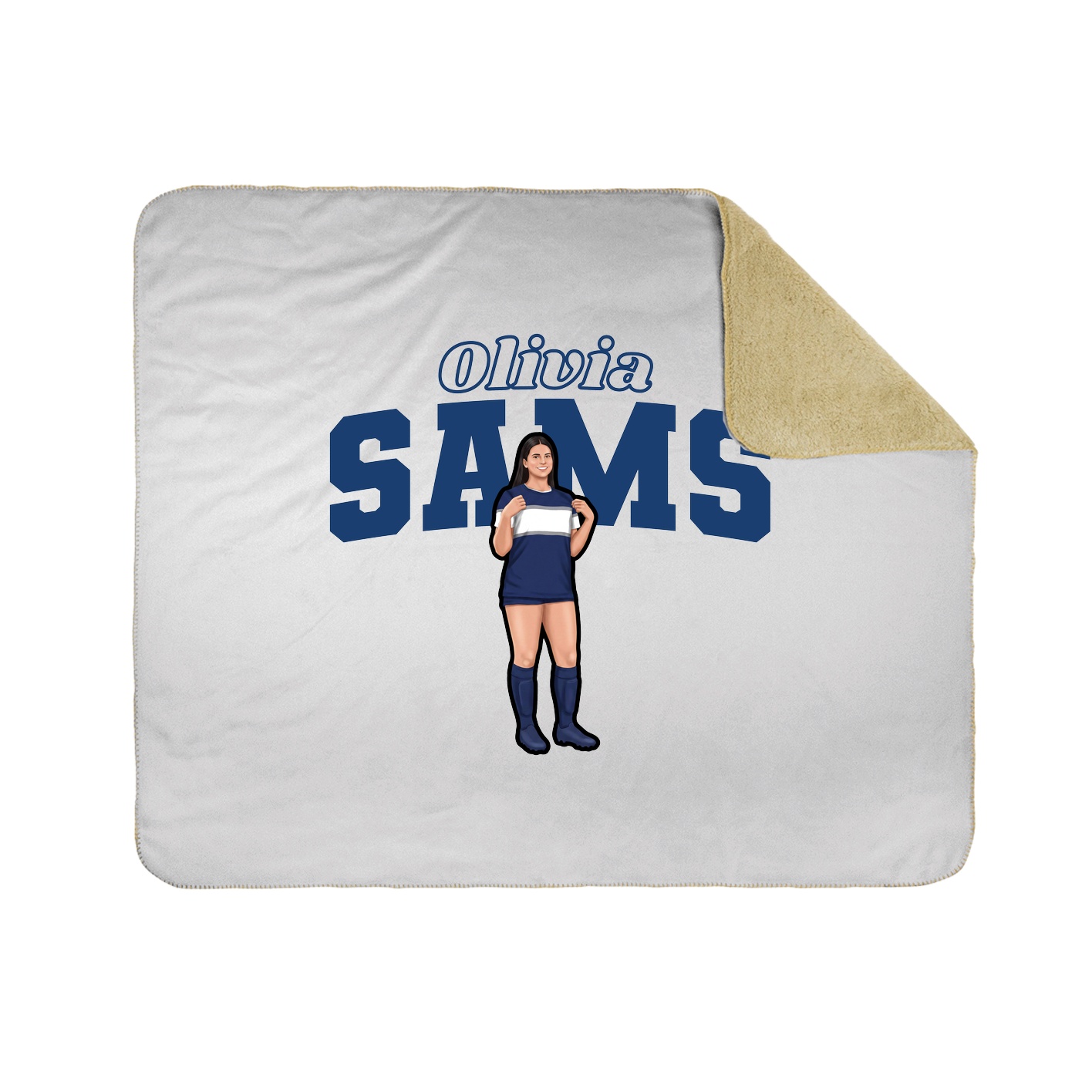Throw Blanket — Name Arch in White
