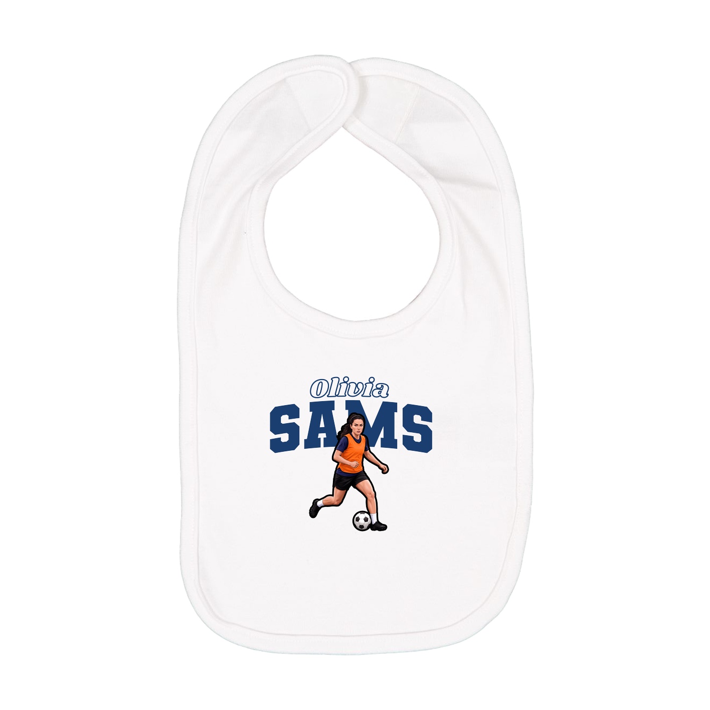 Infant Bib — Name Arch in White