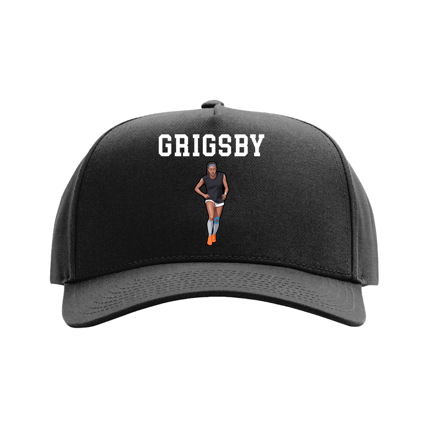 Full Fabric Five-Panel Champ Cap — Shirsey in Black