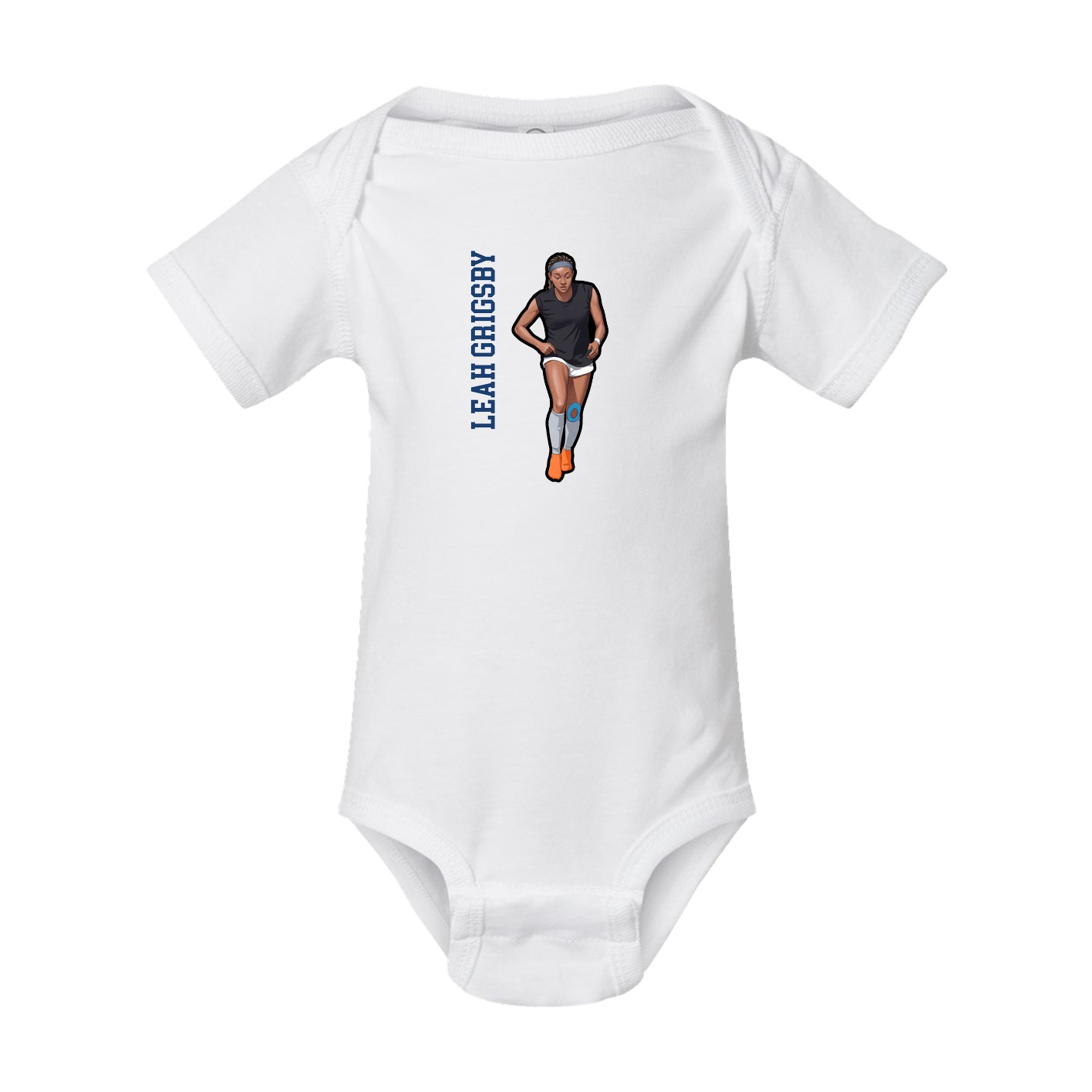 Baby Onesie — Name Vertical in White