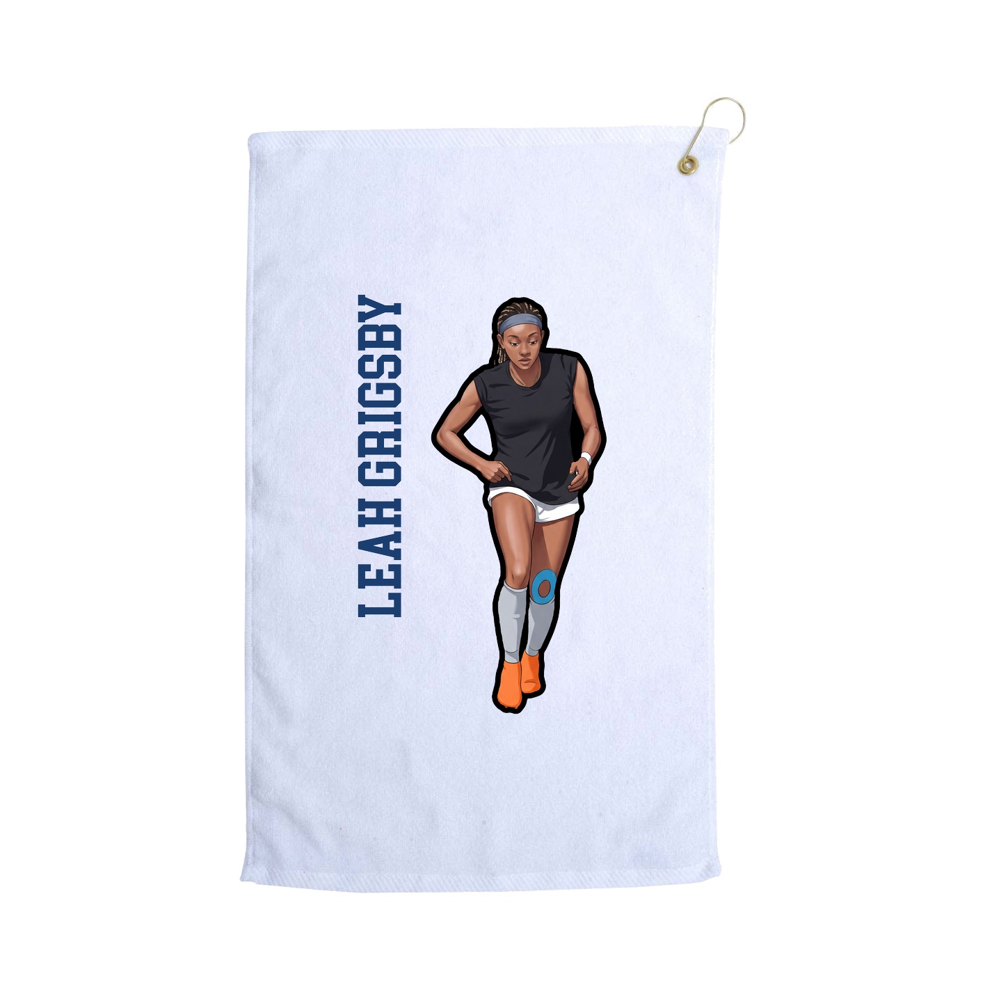 Golf Towel — Name Vertical in White