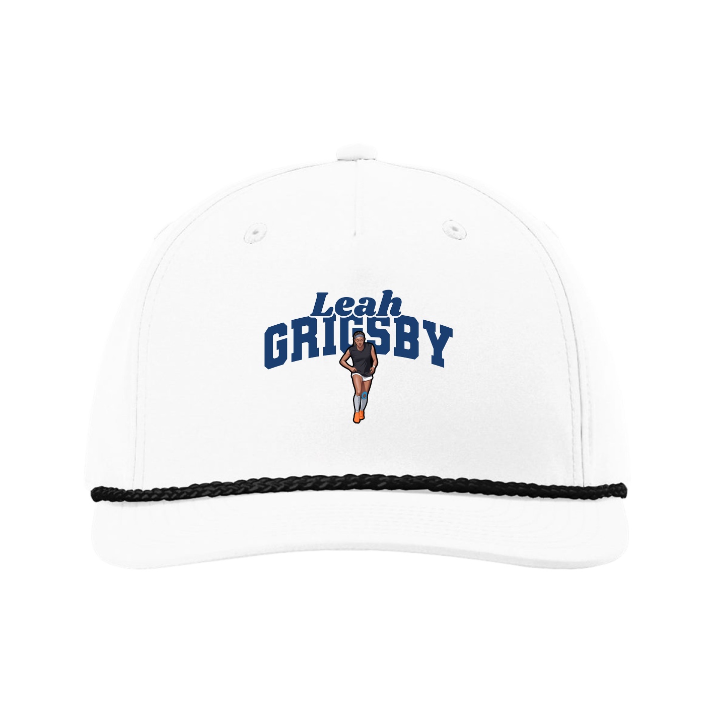 Five-Panel Classic Rope Cap — Signature Arch in White