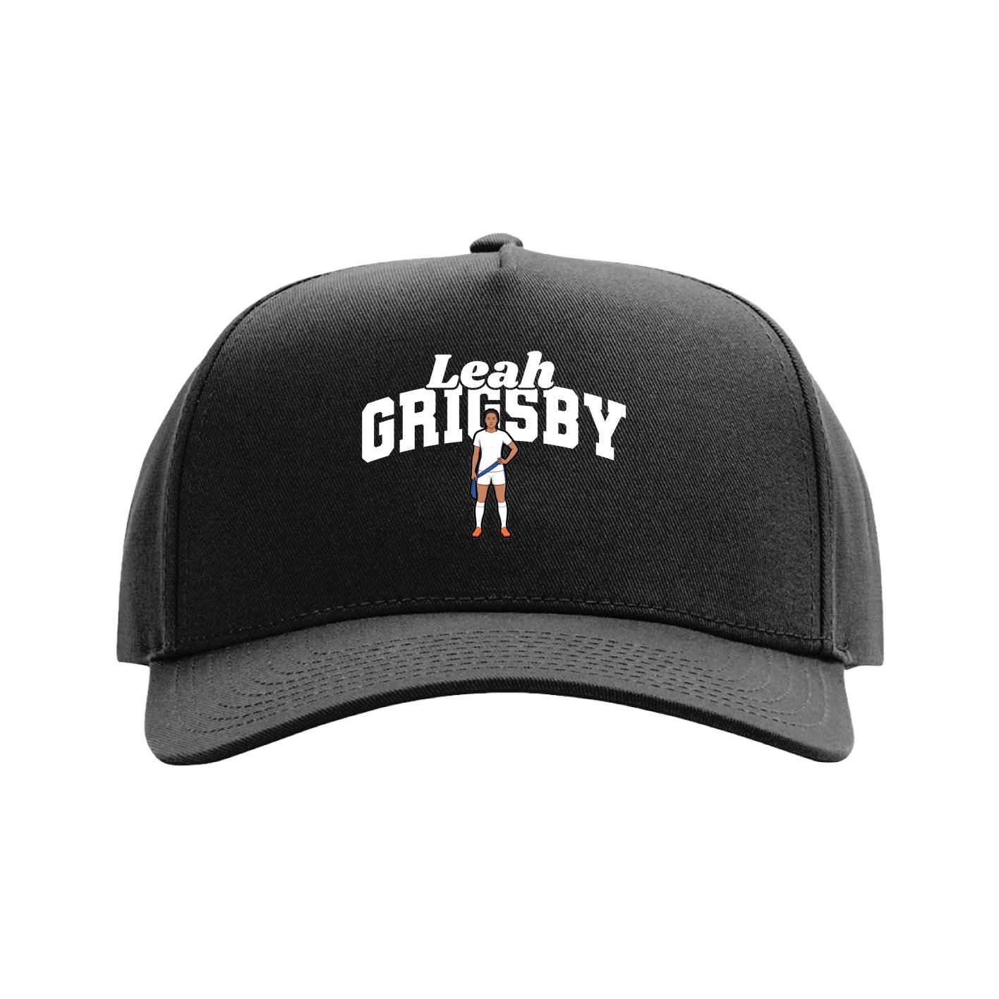 Full Fabric Five-Panel Champ Cap — Signature Arch in Black