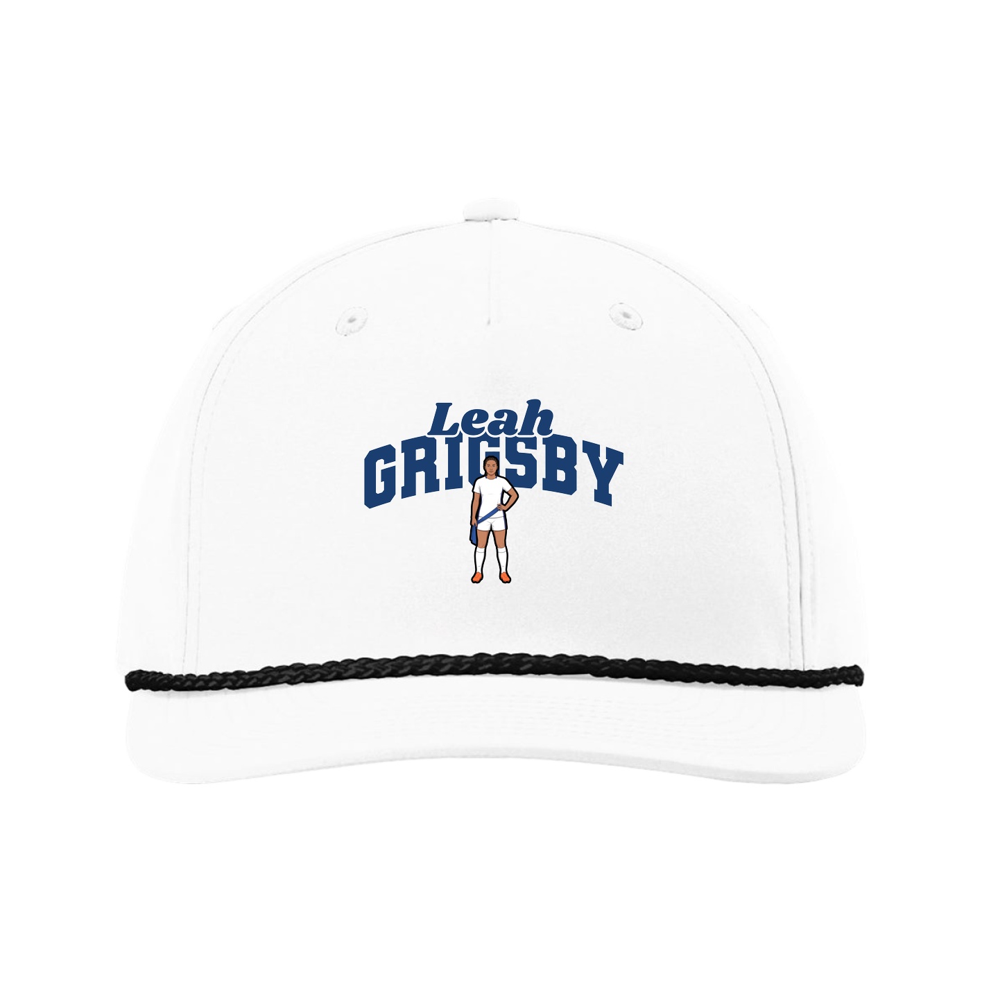 Five-Panel Classic Rope Cap — Signature Arch in White