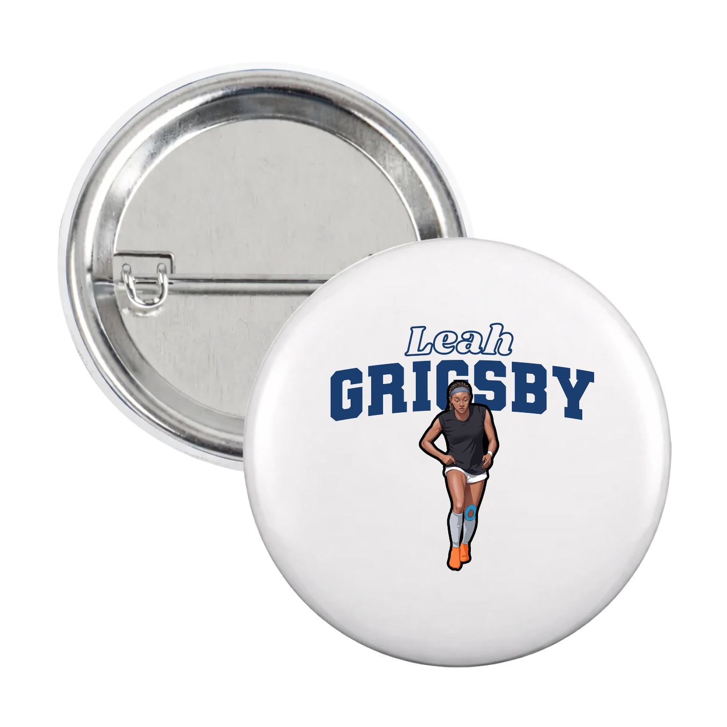 Game Day Button — Name Arch in White